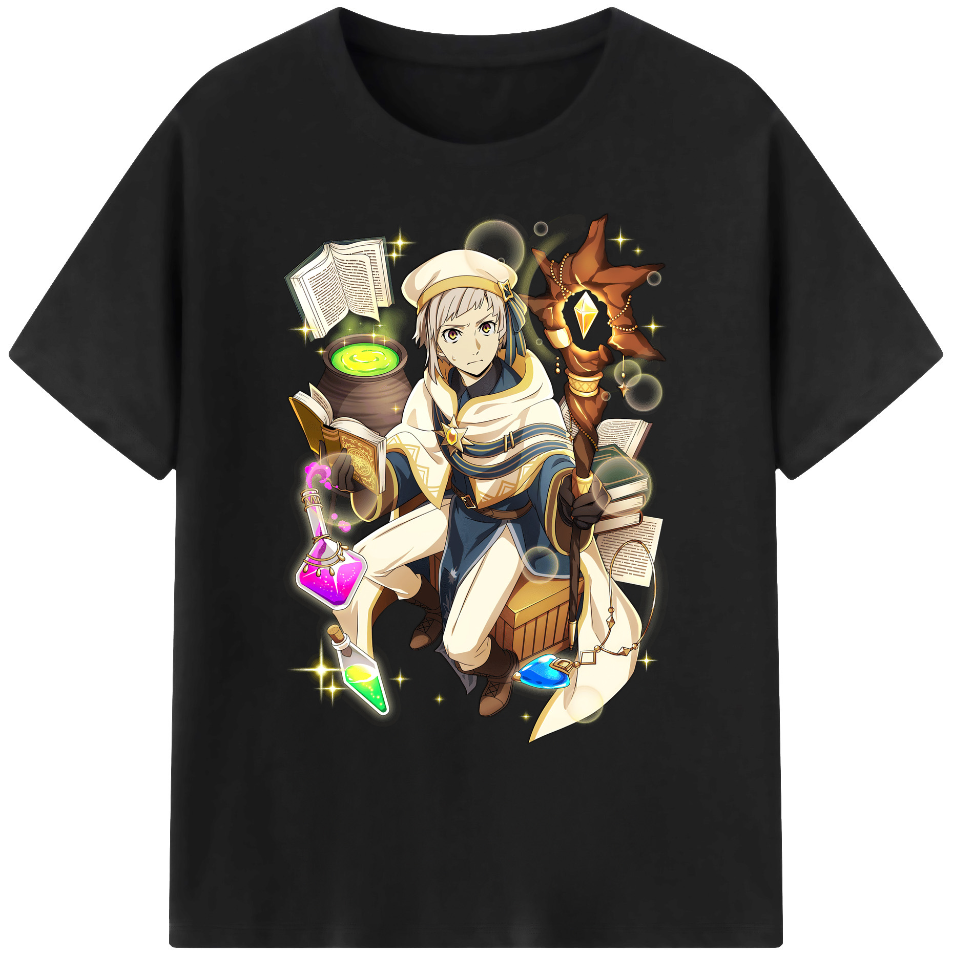 （画像用） 文豪ストレイドッグス Bungo Stray Dogs 綿100％ メンズ半袖Tシャツ｜肌触りやわらか＆通気性