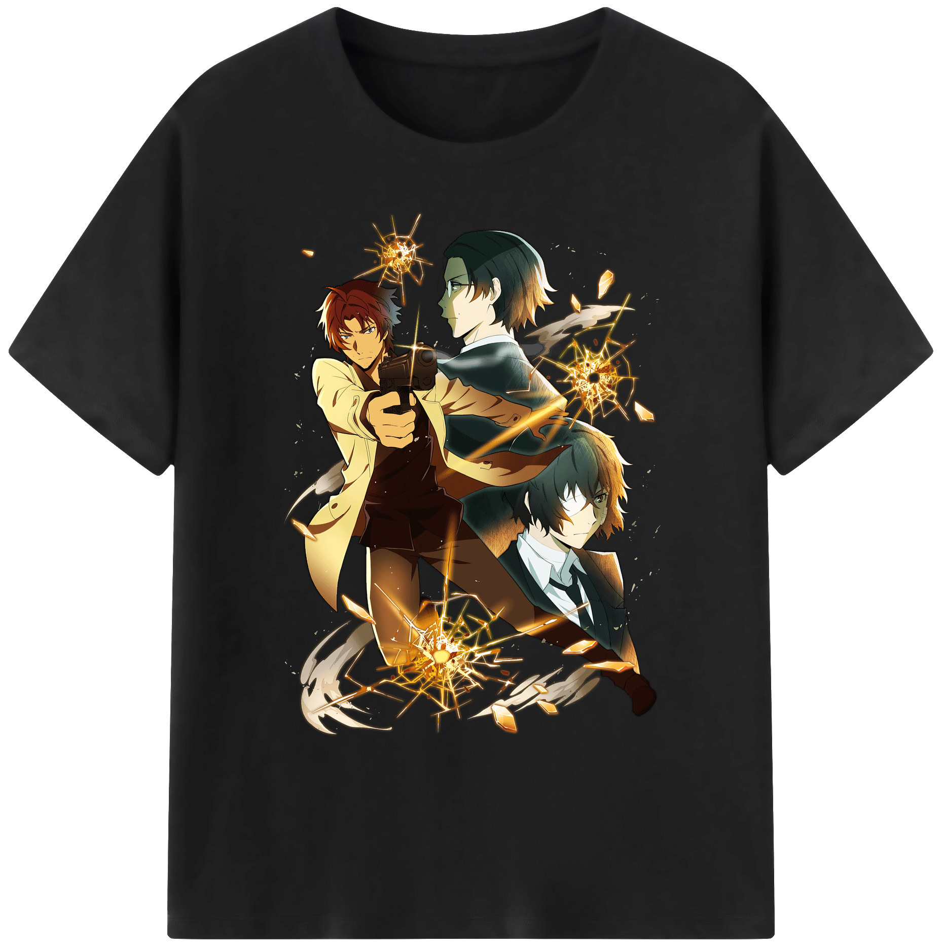 （画像用） 文豪ストレイドッグス Bungo Stray Dogs 綿100％ メンズ半袖Tシャツ｜肌触りやわらか＆通気性