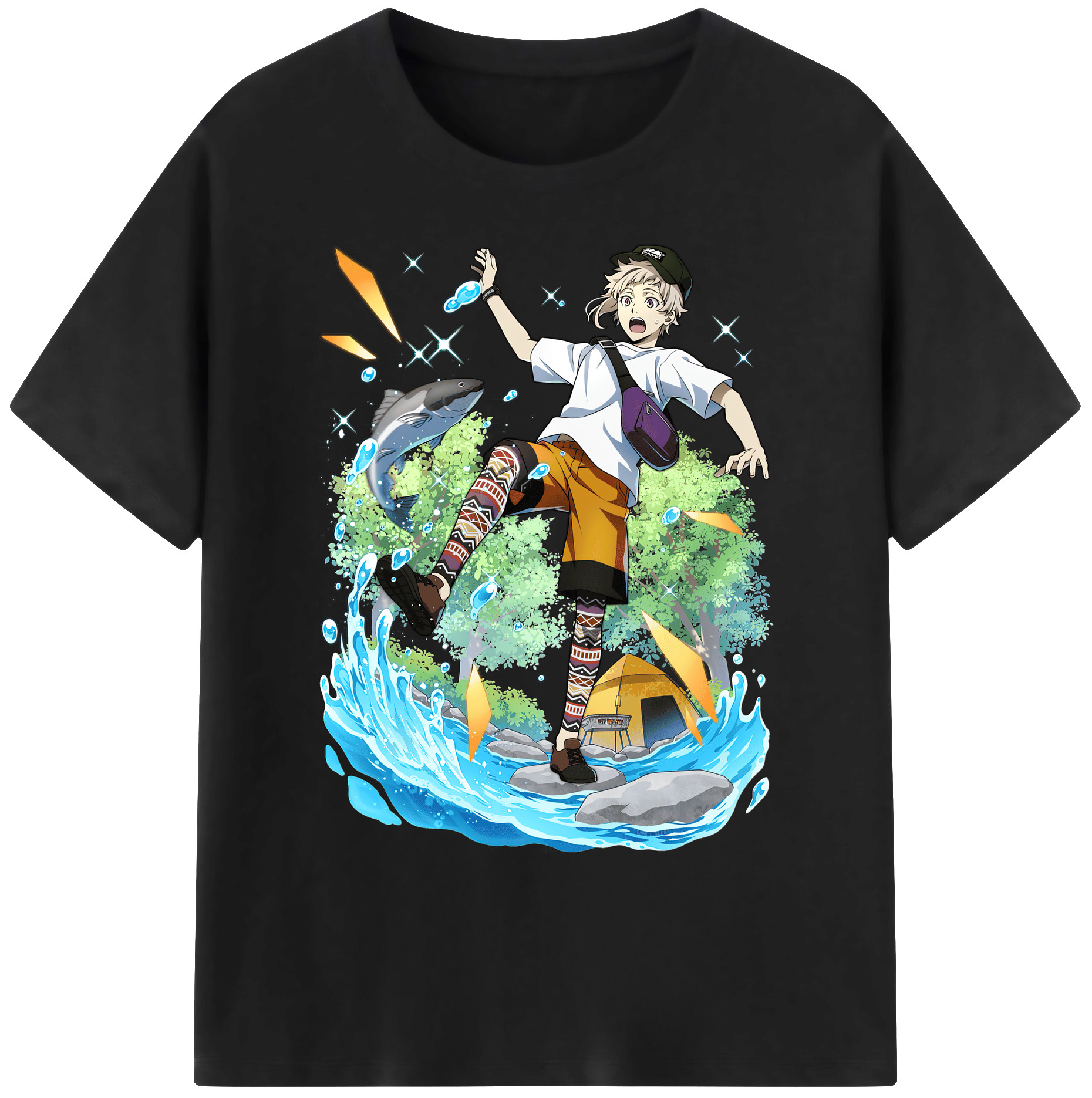 （画像用） 文豪ストレイドッグス Bungo Stray Dogs 綿100％ メンズ半袖Tシャツ｜肌触りやわらか＆通気性