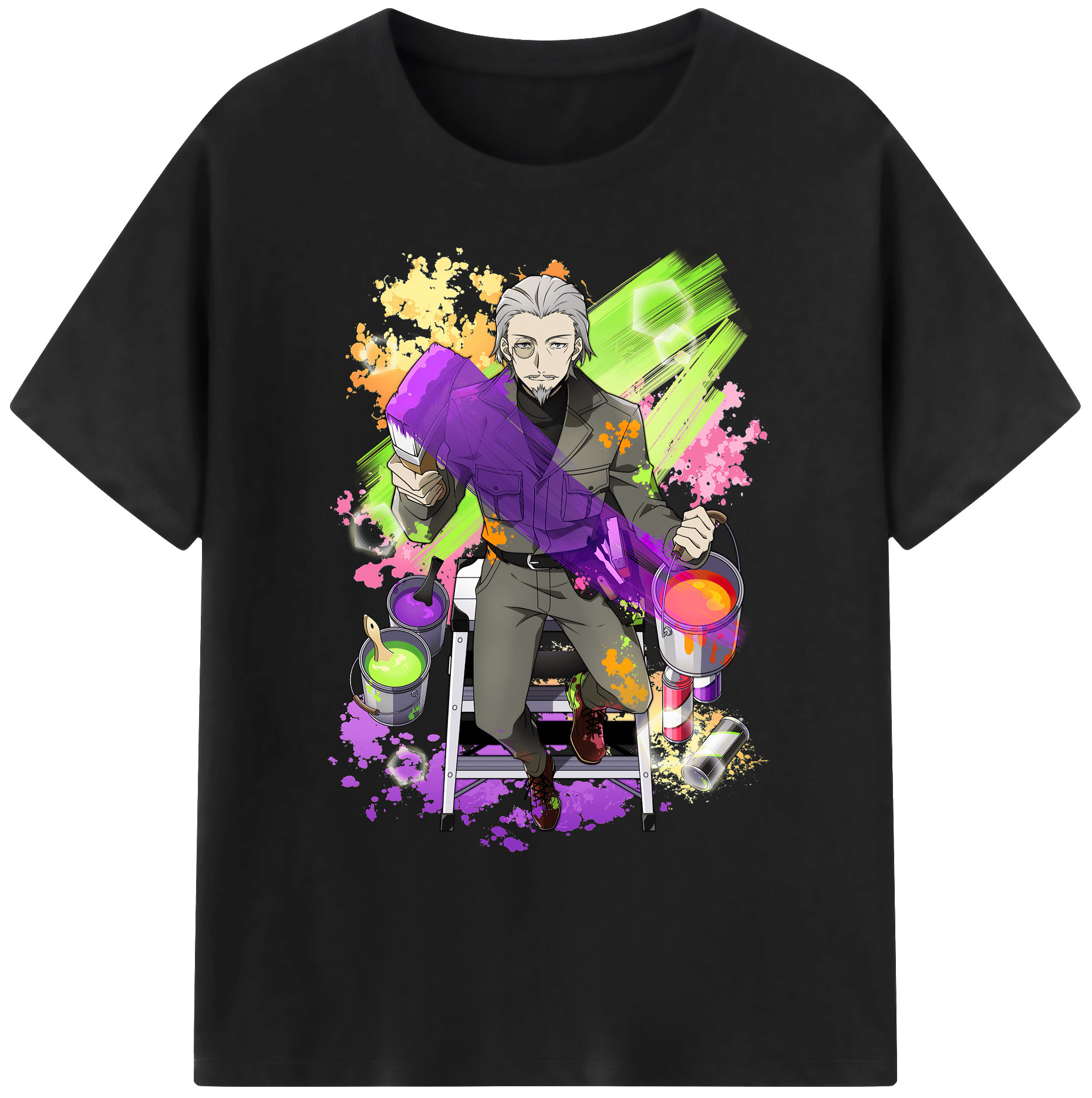 （画像用） 文豪ストレイドッグス Bungo Stray Dogs 綿100％ メンズ半袖Tシャツ｜肌触りやわらか＆通気性