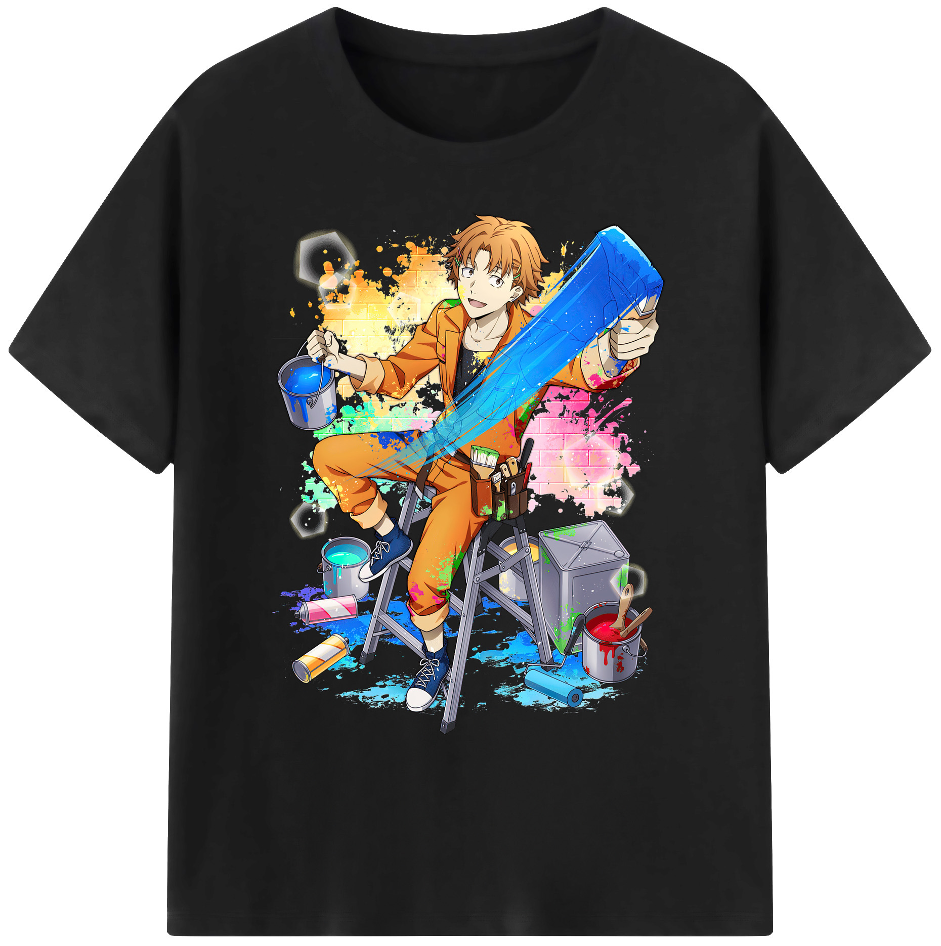 （画像用） 文豪ストレイドッグス Bungo Stray Dogs 綿100％ メンズ半袖Tシャツ｜肌触りやわらか＆通気性