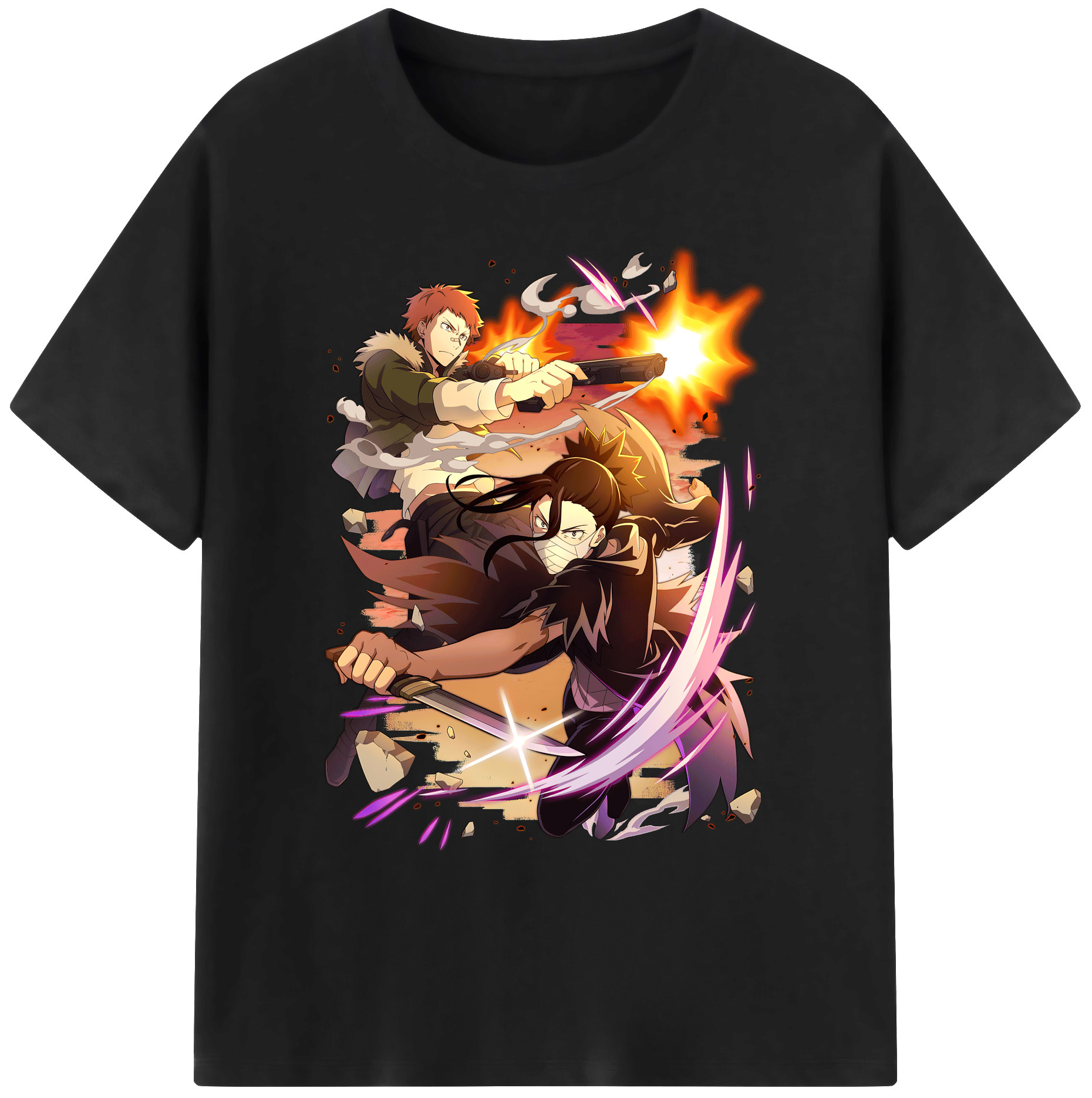 （画像用） 文豪ストレイドッグス Bungo Stray Dogs 綿100％ メンズ半袖Tシャツ｜肌触りやわらか＆通気性