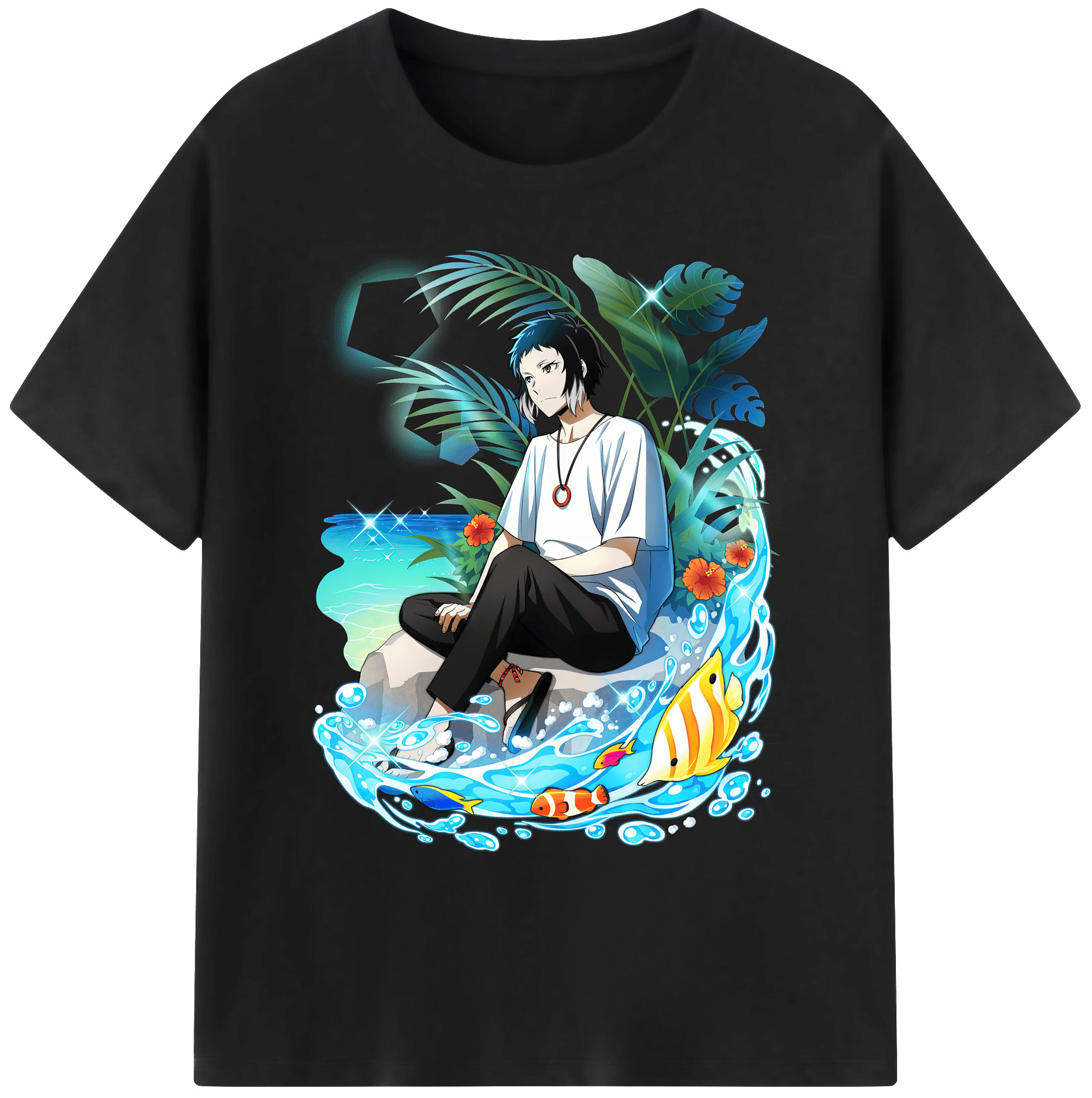 （画像用） 文豪ストレイドッグス Bungo Stray Dogs 綿100％ メンズ半袖Tシャツ｜肌触りやわらか＆通気性