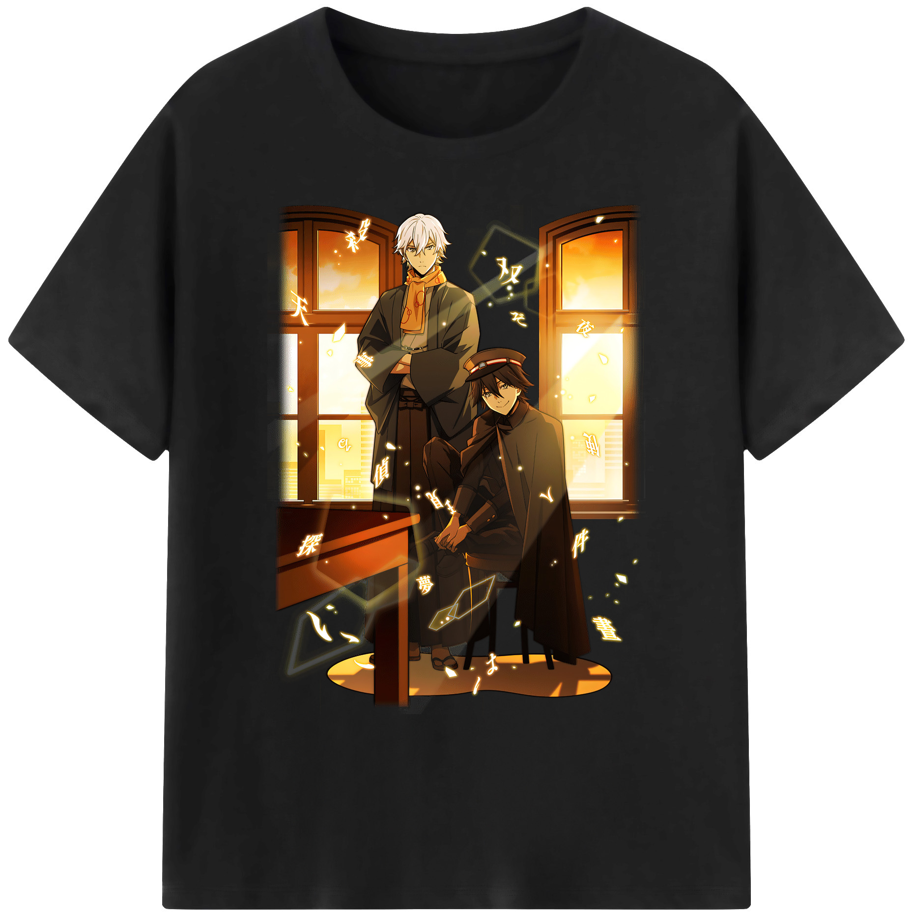 （画像用） 文豪ストレイドッグス Bungo Stray Dogs 綿100％ メンズ半袖Tシャツ｜肌触りやわらか＆通気性