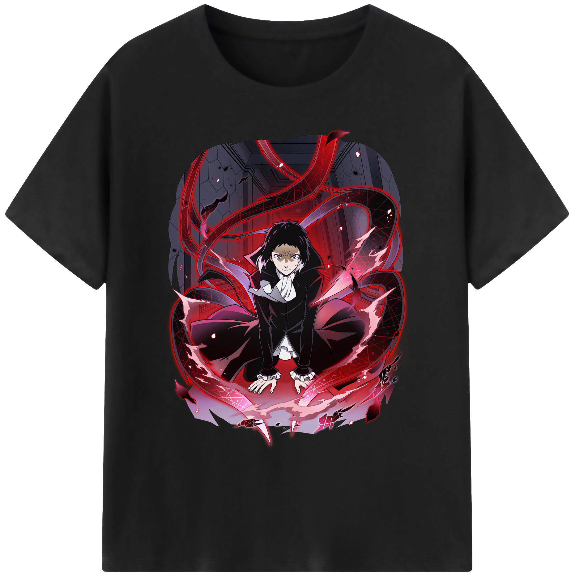 （画像用） 文豪ストレイドッグス Bungo Stray Dogs 綿100％ メンズ半袖Tシャツ｜肌触りやわらか＆通気性