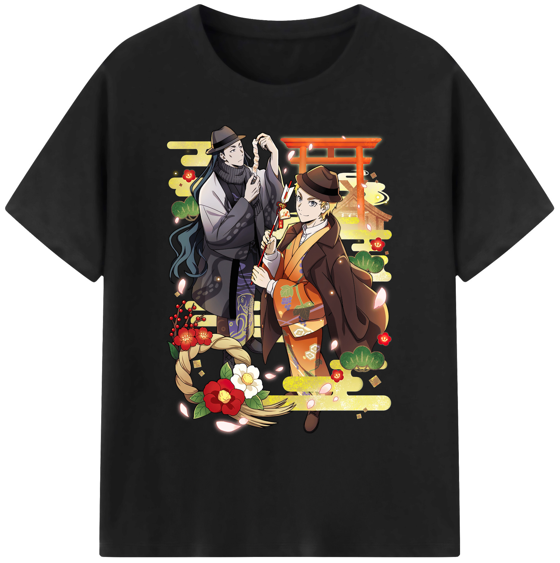 （画像用） 文豪ストレイドッグス Bungo Stray Dogs 綿100％ メンズ半袖Tシャツ｜肌触りやわらか＆通気性