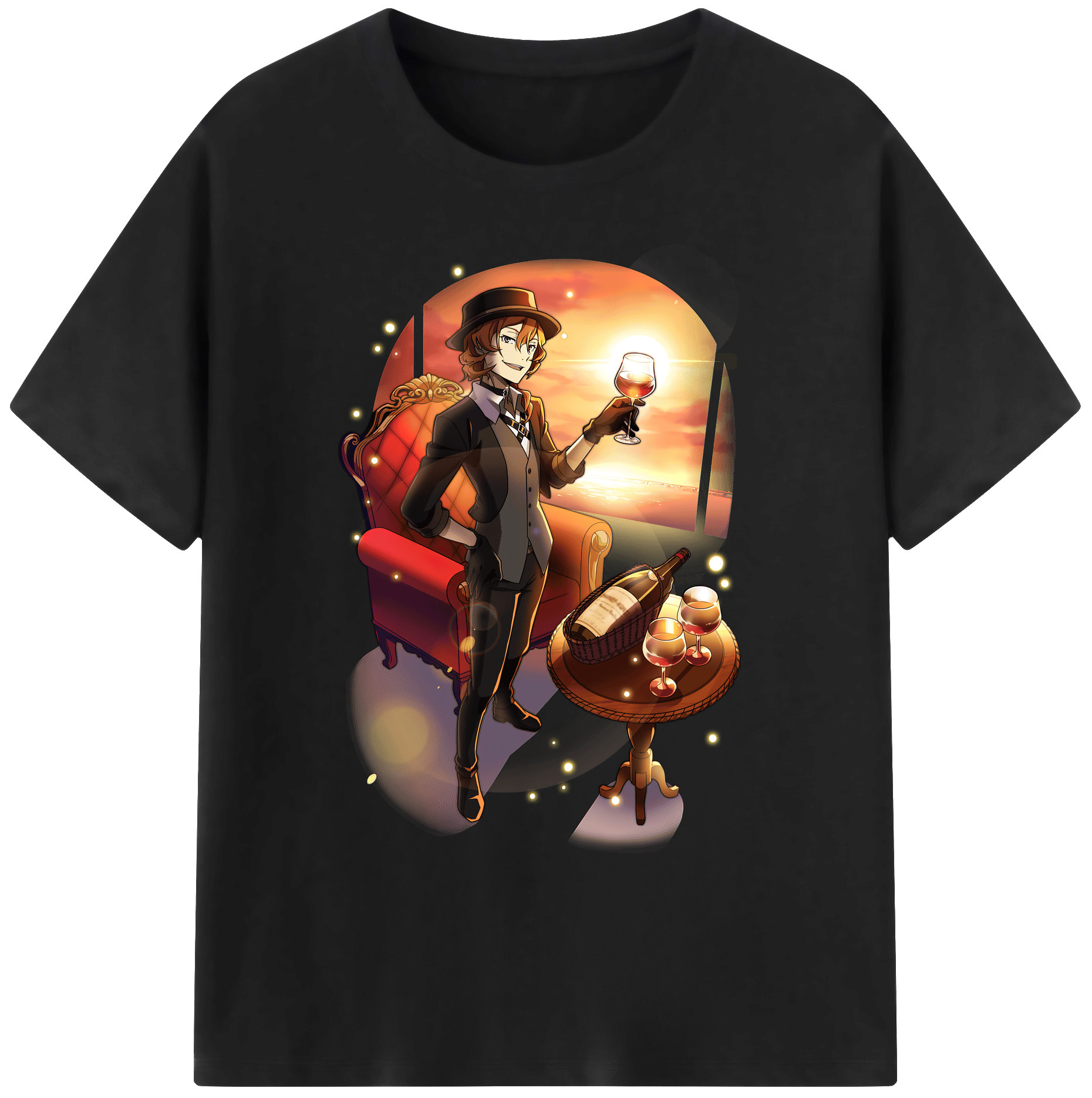 （画像用） 文豪ストレイドッグス Bungo Stray Dogs 綿100％ メンズ半袖Tシャツ｜肌触りやわらか＆通気性