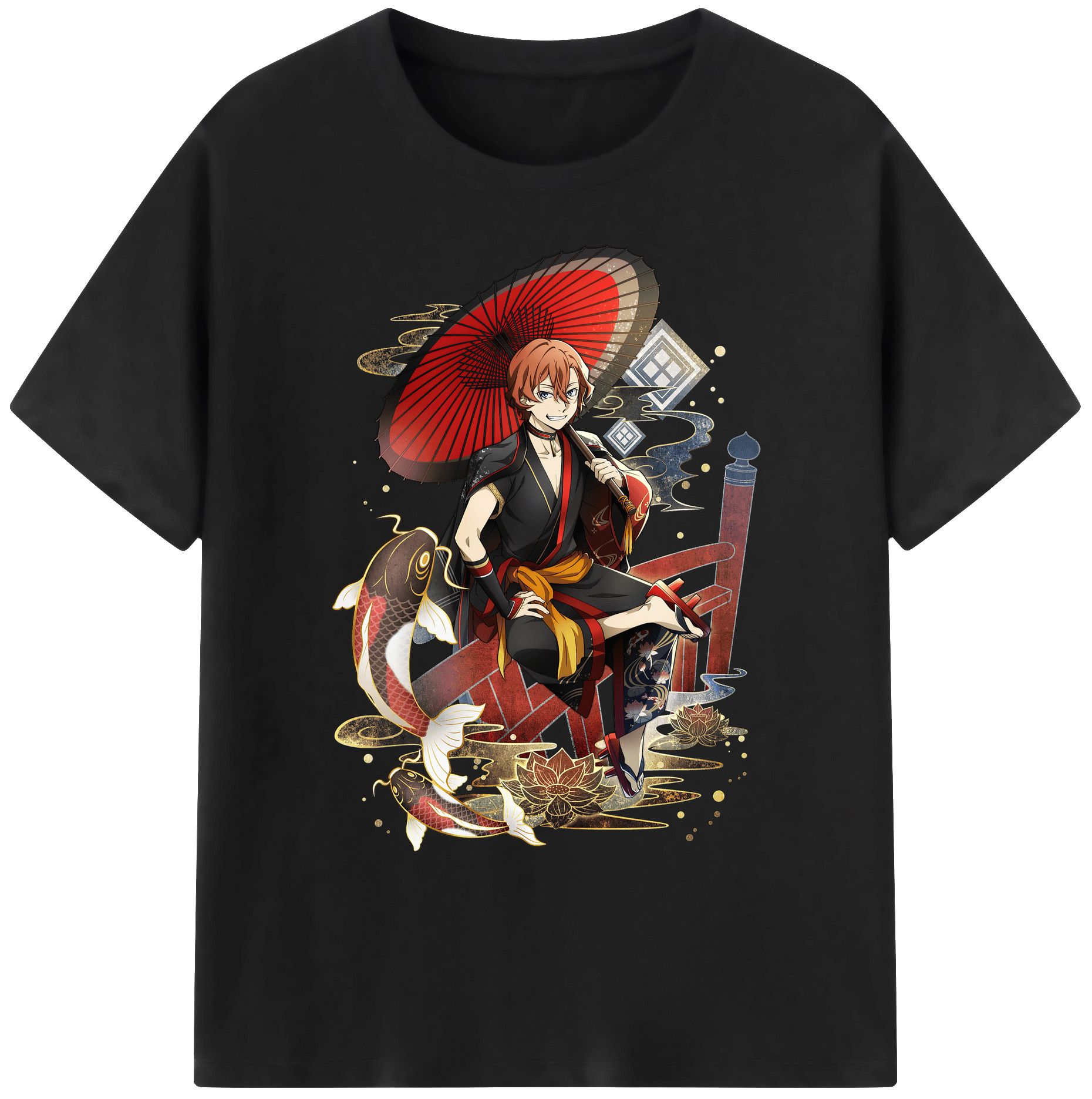 （画像用） 文豪ストレイドッグス Bungo Stray Dogs 綿100％ メンズ半袖Tシャツ｜肌触りやわらか＆通気性