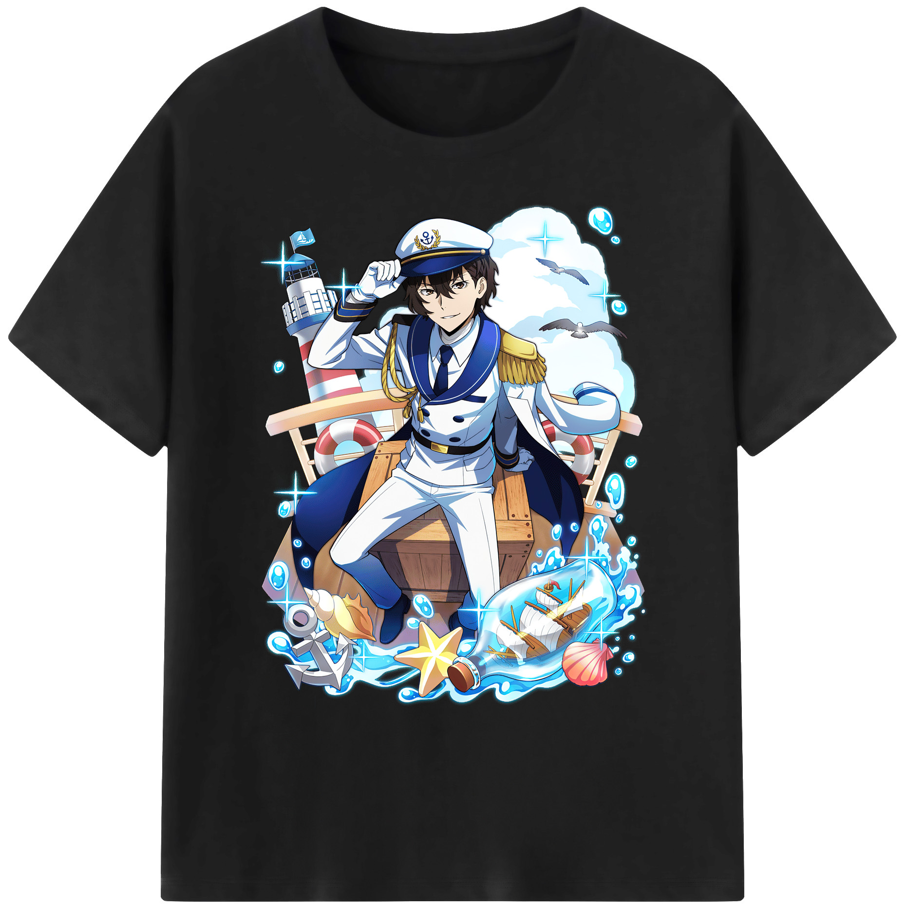 文豪ストレイドッグス Bungo Stray Dogs 綿100％ メンズ半袖Tシャツ｜肌触りやわらか＆通気性
