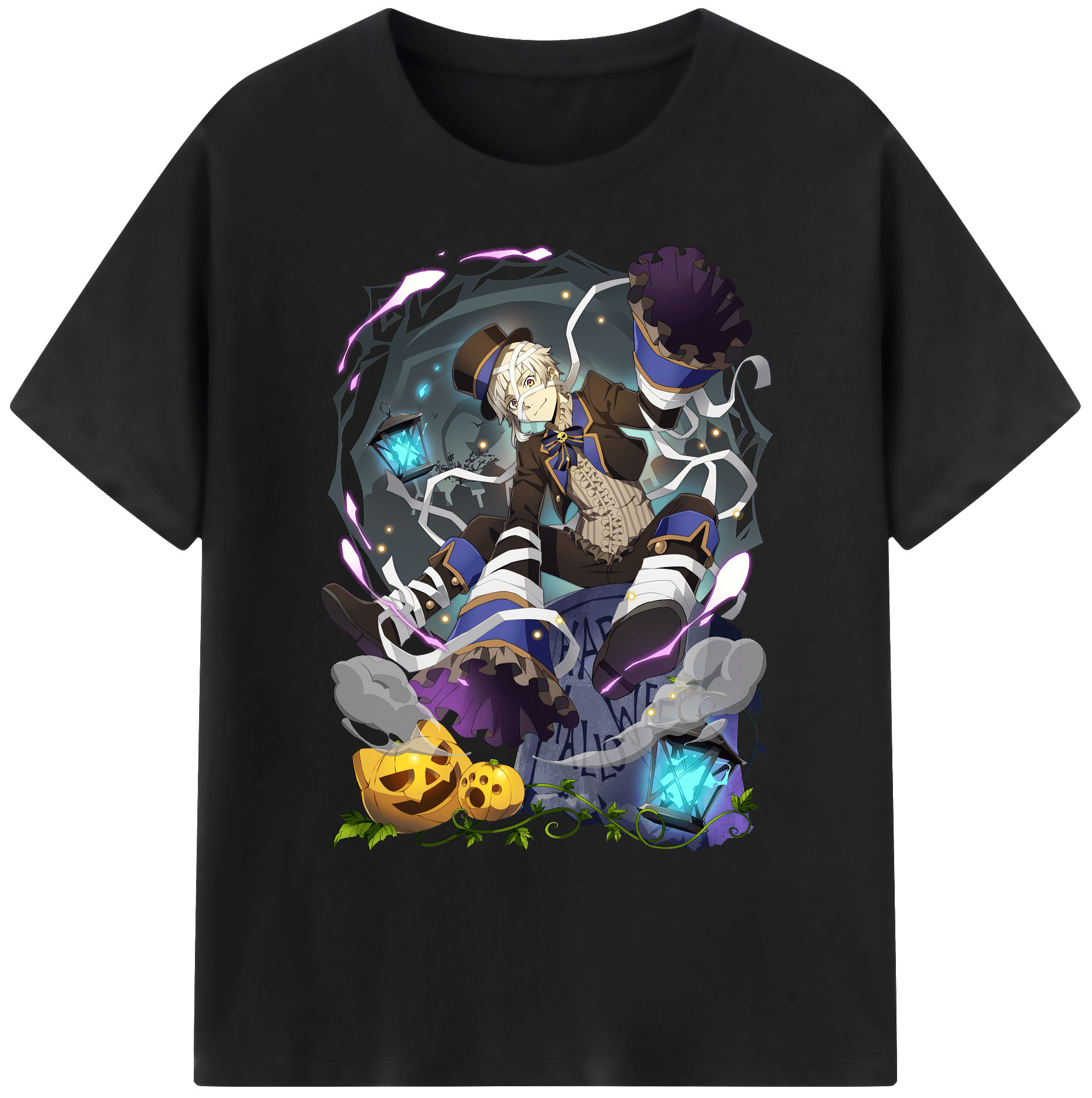 （画像用） 文豪ストレイドッグス Bungo Stray Dogs 綿100％ メンズ半袖Tシャツ｜肌触りやわらか＆通気性
