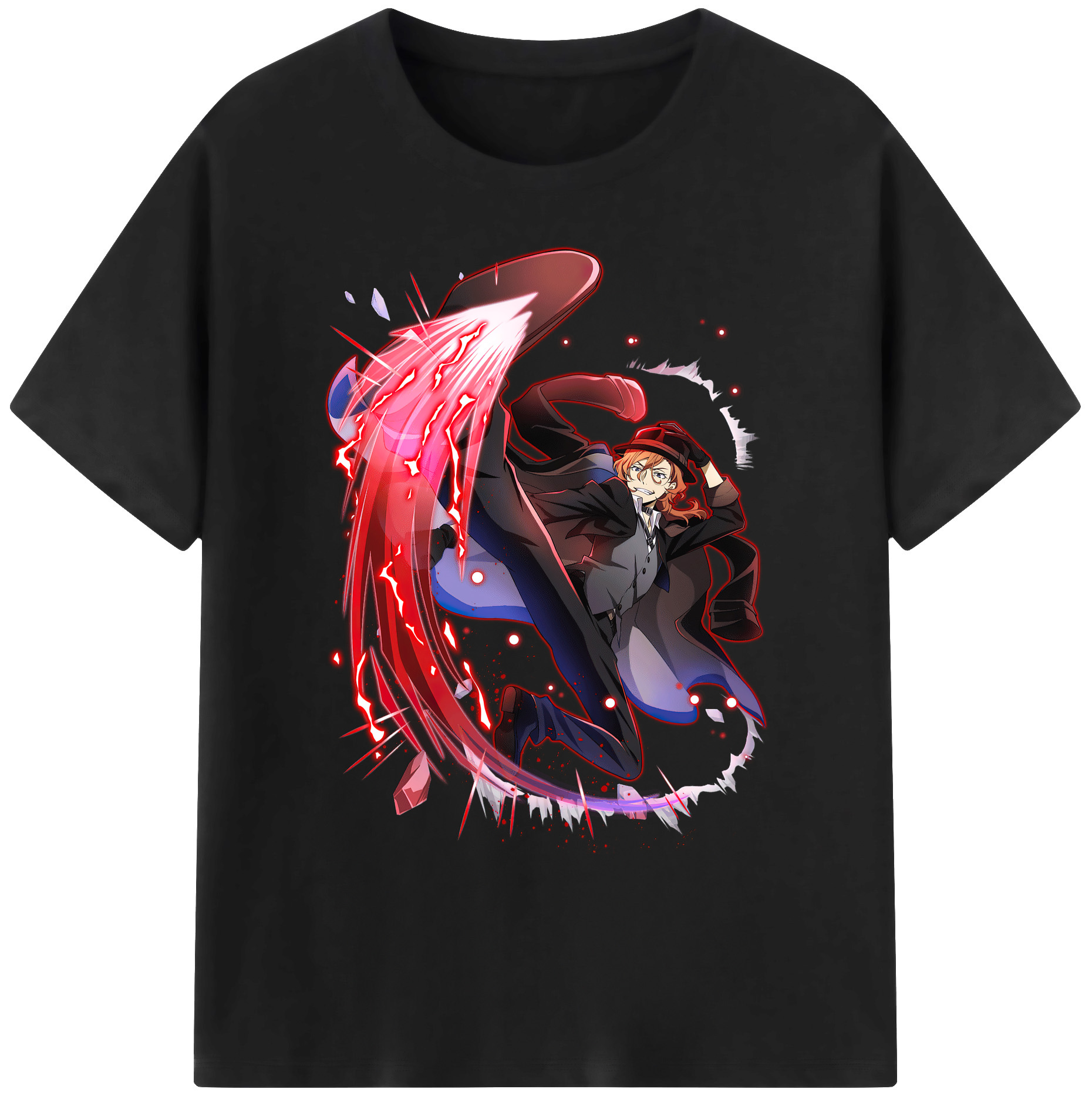 （画像用） 文豪ストレイドッグス Bungo Stray Dogs 綿100％ メンズ半袖Tシャツ｜肌触りやわらか＆通気性