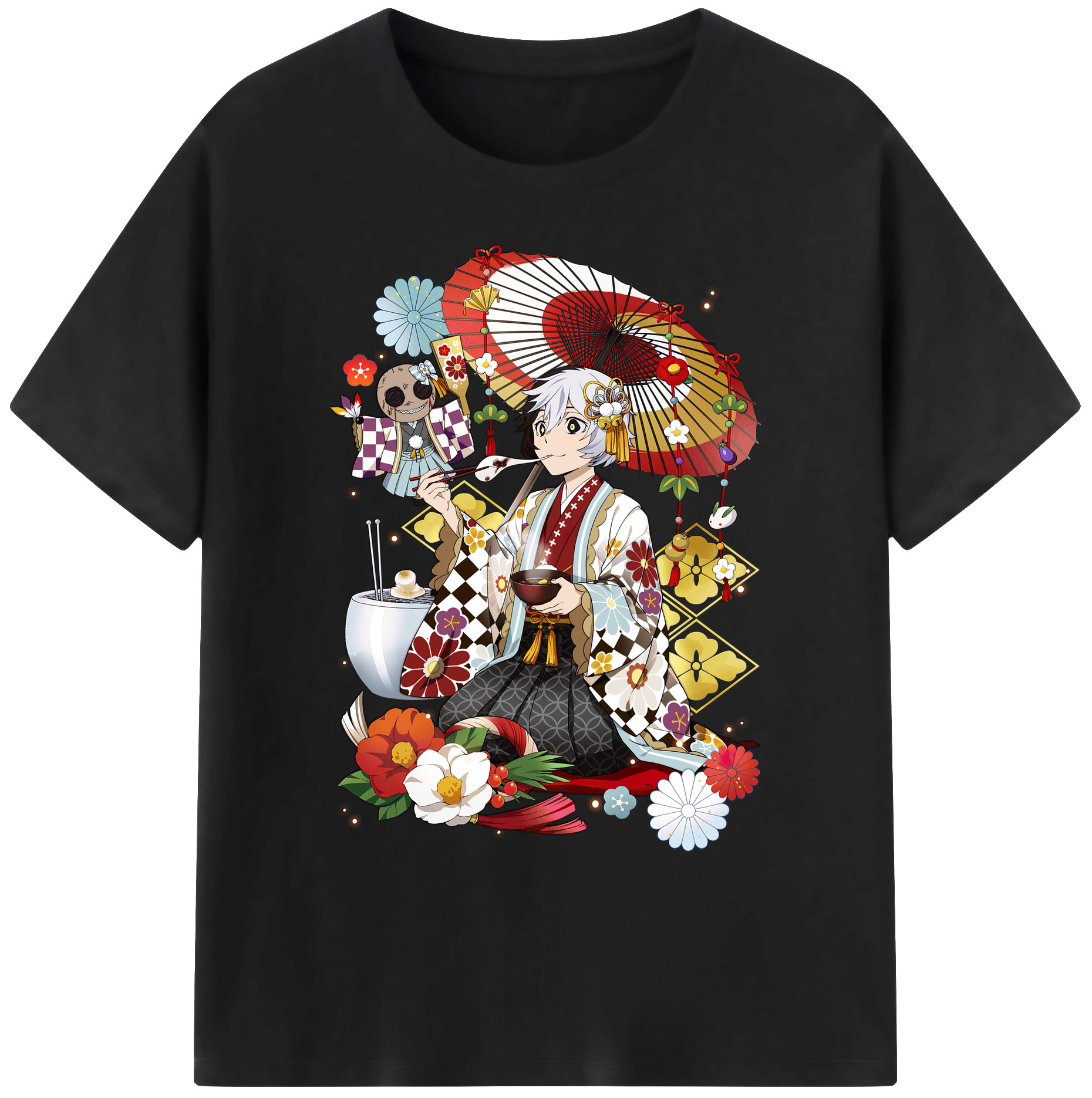 （画像用） 文豪ストレイドッグス Bungo Stray Dogs 綿100％ メンズ半袖Tシャツ｜肌触りやわらか＆通気性