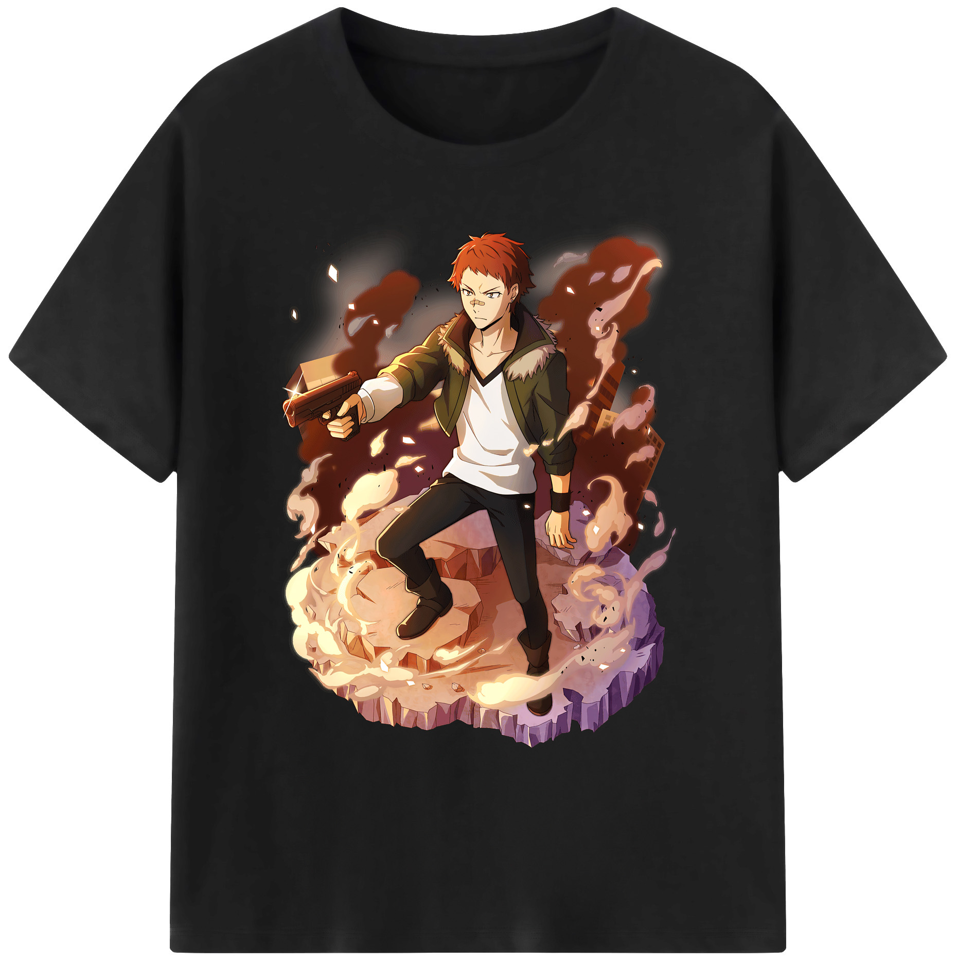 （画像用） 文豪ストレイドッグス Bungo Stray Dogs 綿100％ メンズ半袖Tシャツ｜肌触りやわらか＆通気性