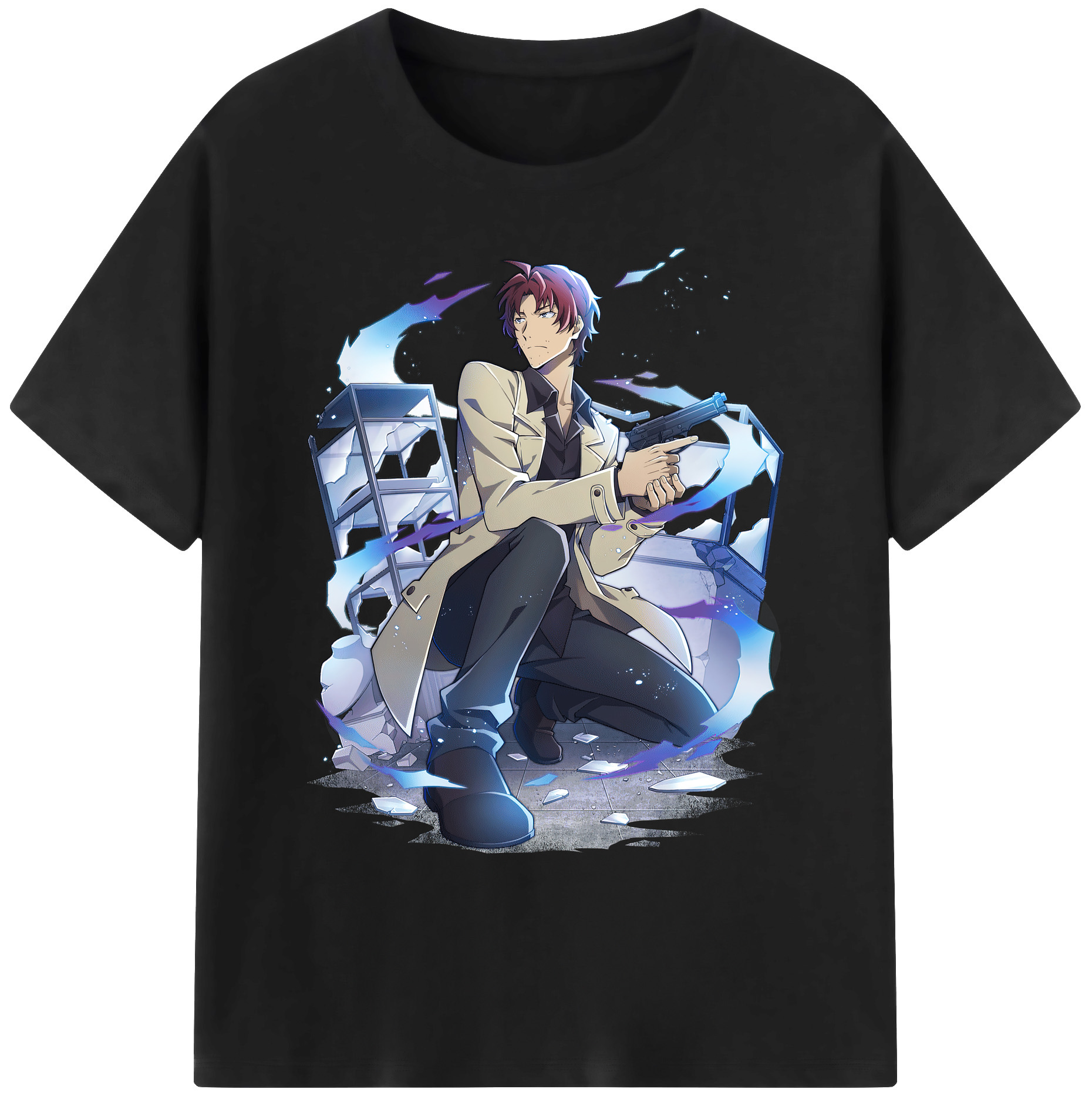 （画像用） 文豪ストレイドッグス Bungo Stray Dogs 綿100％ メンズ半袖Tシャツ｜肌触りやわらか＆通気性