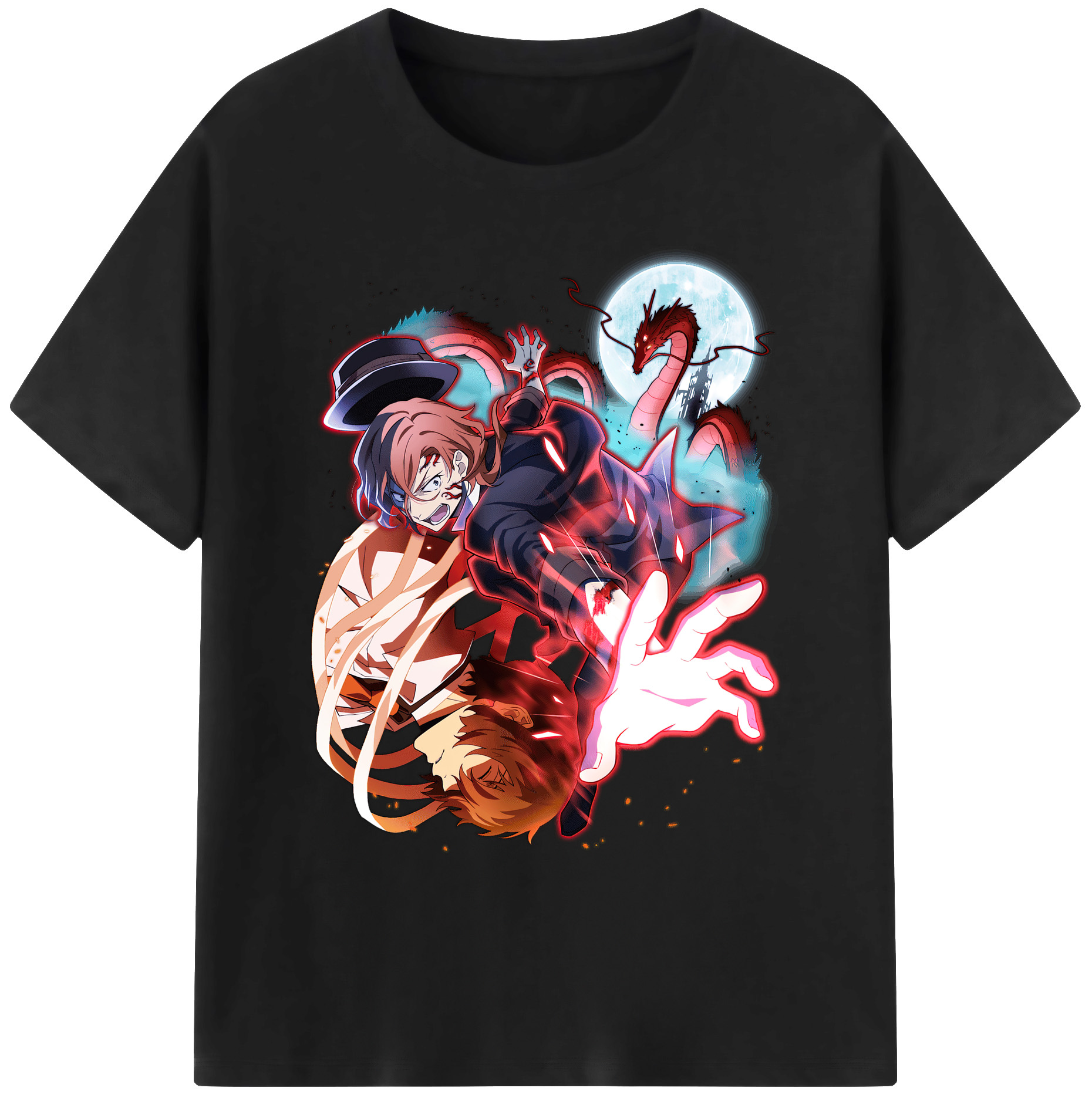 文豪ストレイドッグス Bungo Stray Dogs 綿100％ メンズ半袖Tシャツ｜肌触りやわらか＆通気性