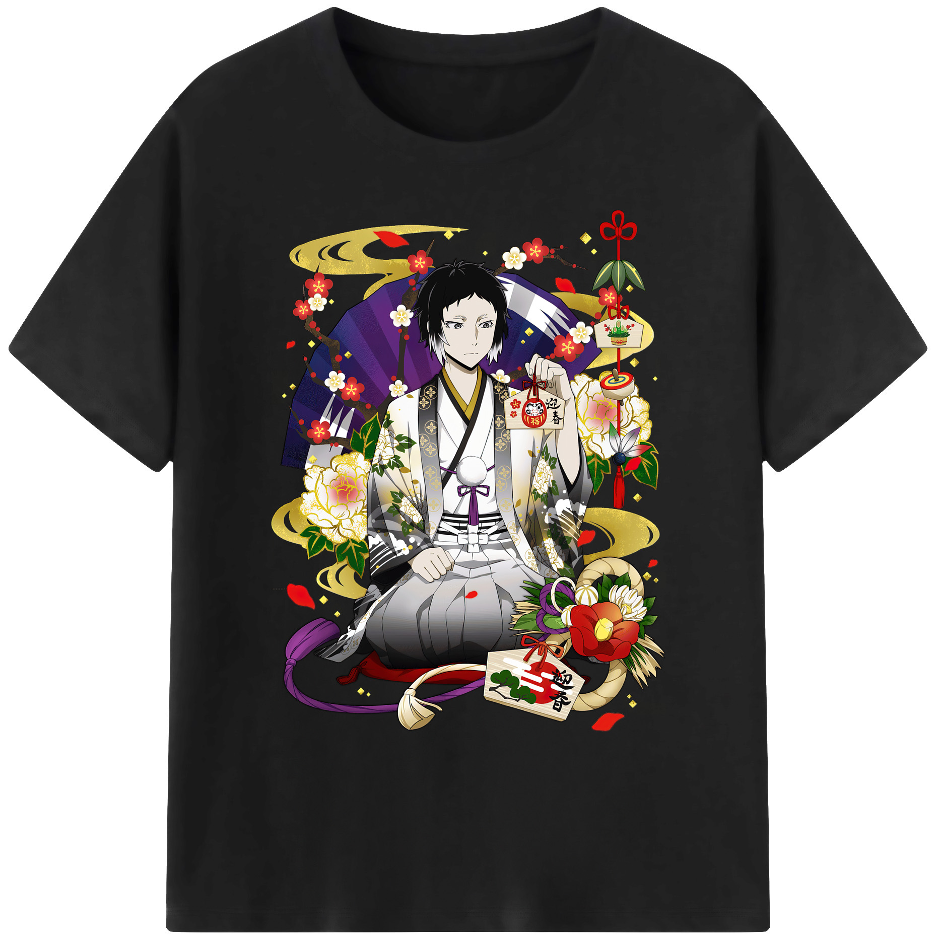 （画像用） 文豪ストレイドッグス Bungo Stray Dogs 綿100％ メンズ半袖Tシャツ｜肌触りやわらか＆通気性