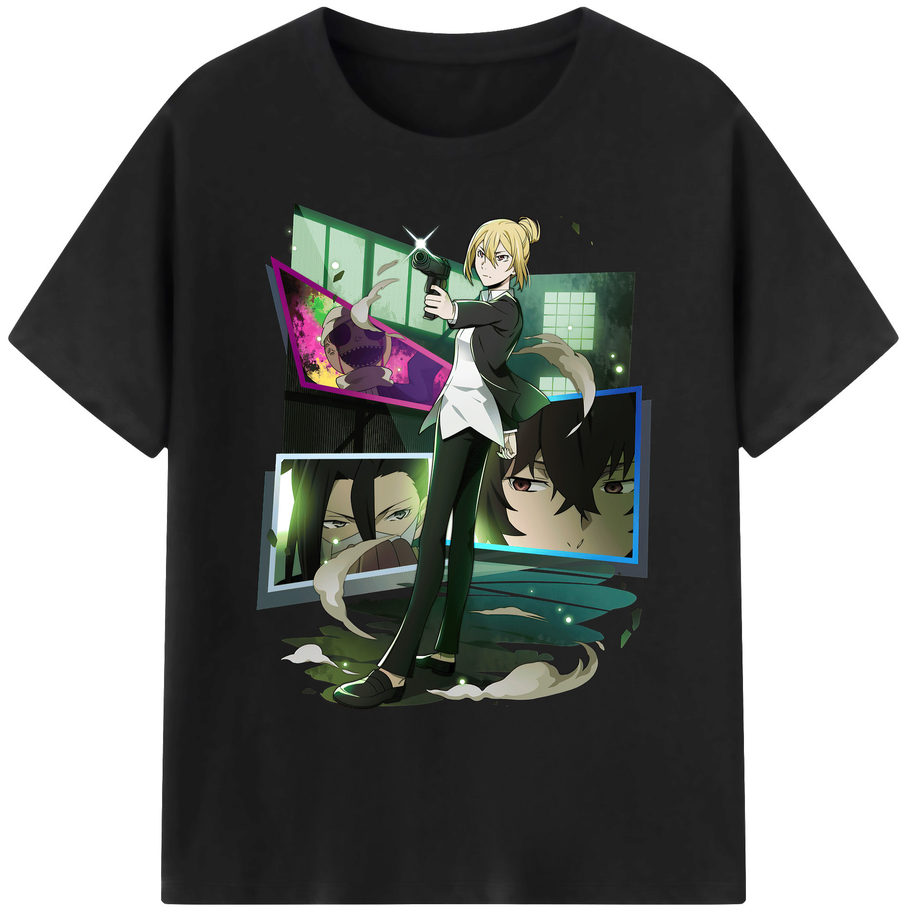（画像用） 文豪ストレイドッグス Bungo Stray Dogs 綿100％ メンズ半袖Tシャツ｜肌触りやわらか＆通気性