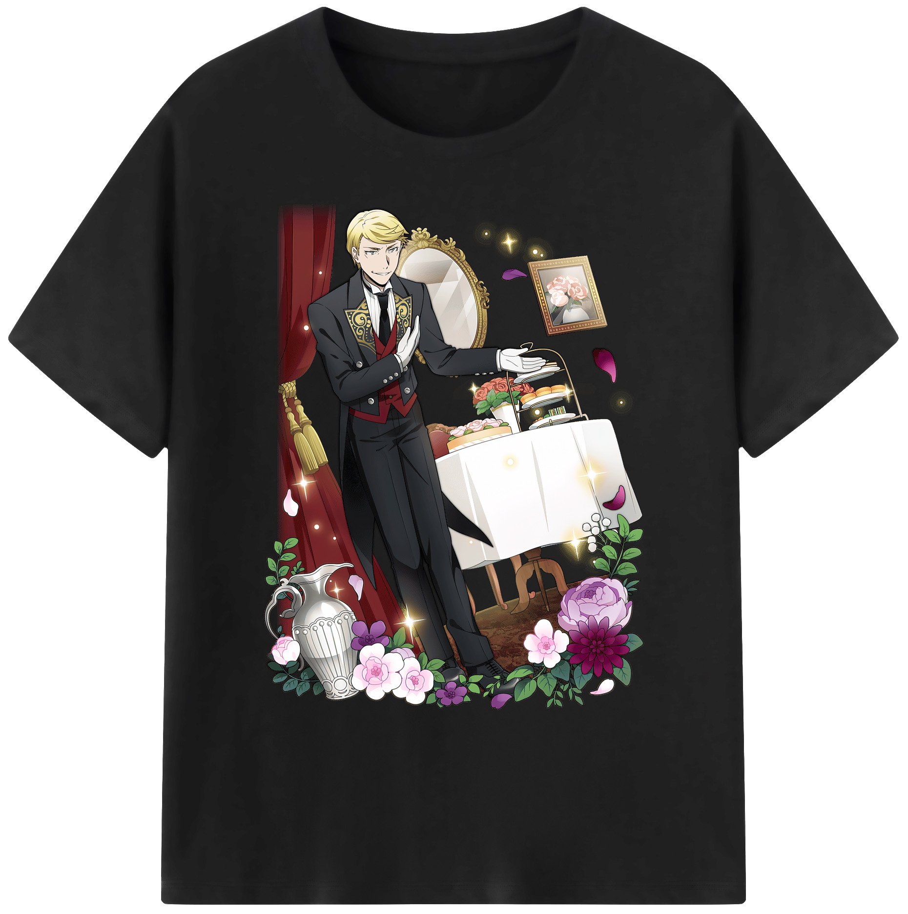 （画像用） 文豪ストレイドッグス Bungo Stray Dogs 綿100％ メンズ半袖Tシャツ｜肌触りやわらか＆通気性