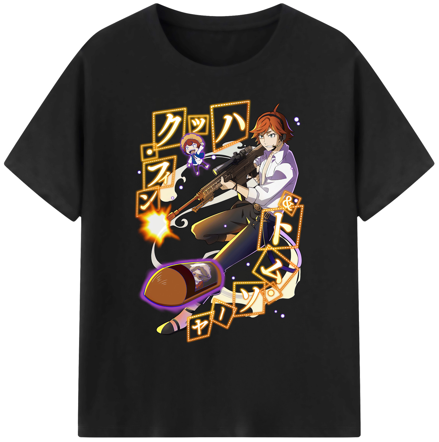 （画像用） 文豪ストレイドッグス Bungo Stray Dogs 綿100％ メンズ半袖Tシャツ｜肌触りやわらか＆通気性