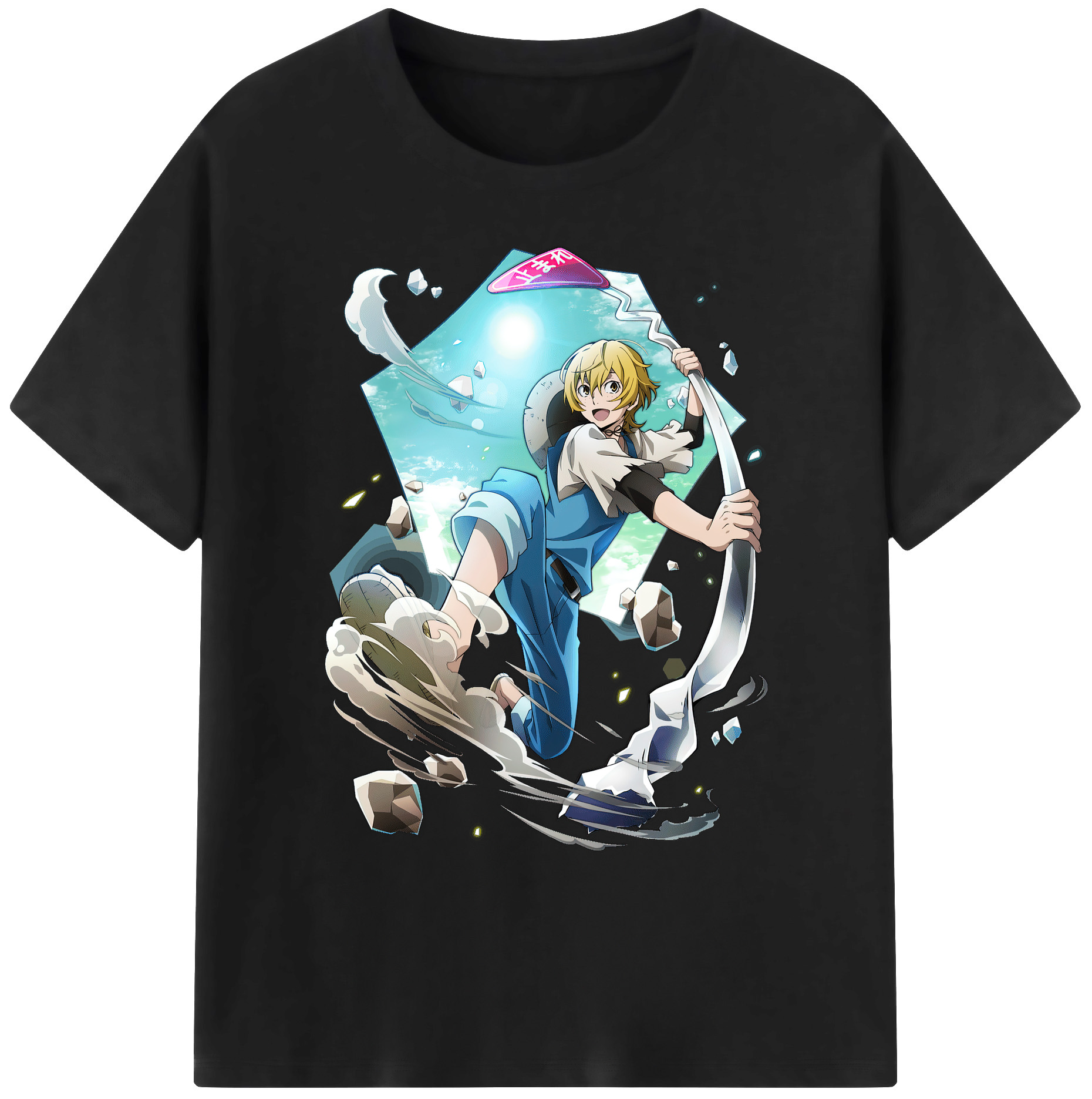 （画像用） 文豪ストレイドッグス Bungo Stray Dogs 綿100％ メンズ半袖Tシャツ｜肌触りやわらか＆通気性