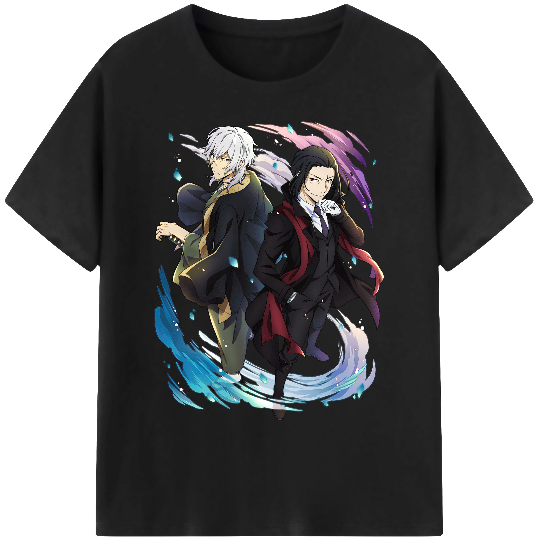 （画像用） 文豪ストレイドッグス Bungo Stray Dogs 綿100％ メンズ半袖Tシャツ｜肌触りやわらか＆通気性