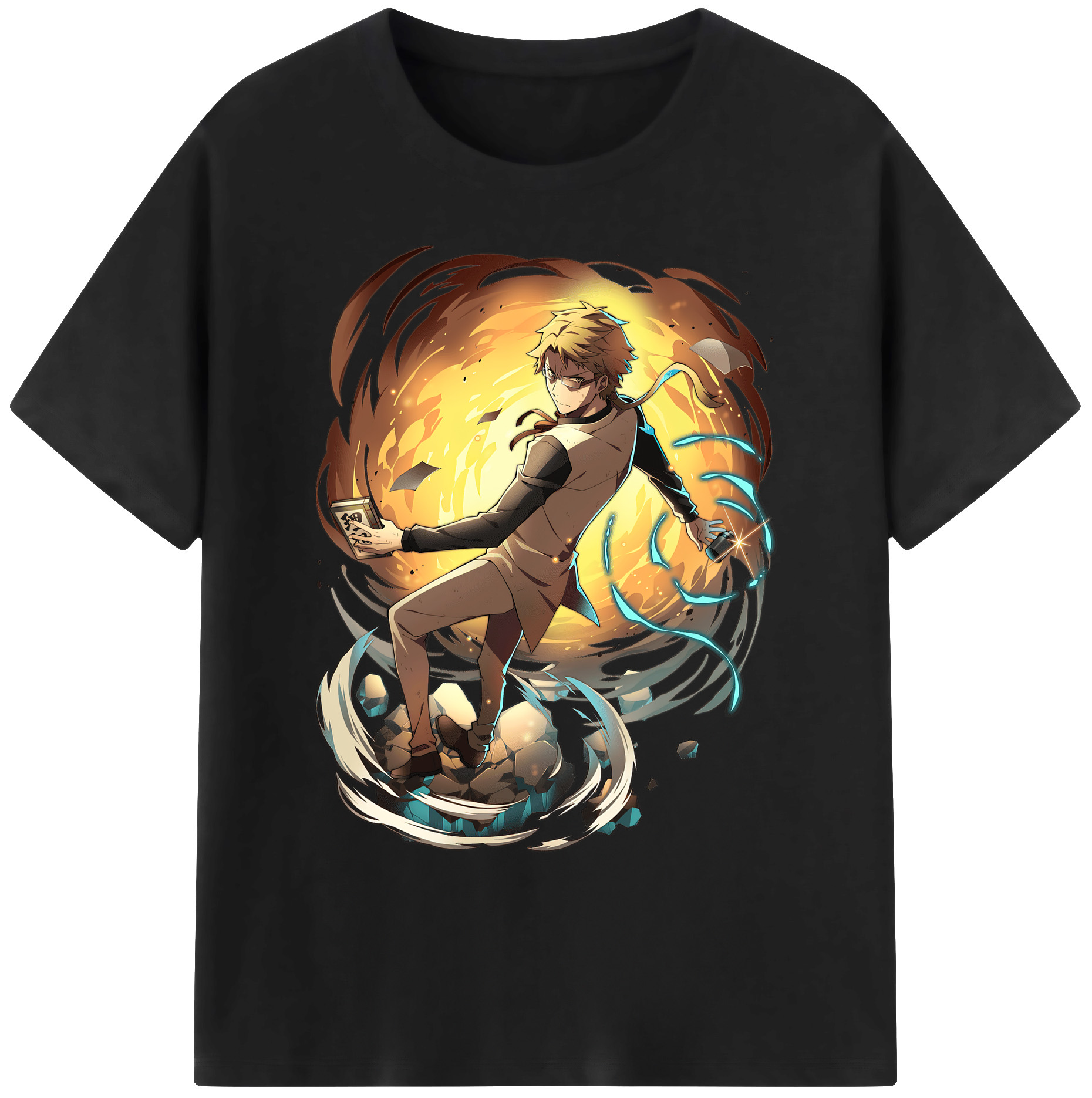 （画像用） 文豪ストレイドッグス Bungo Stray Dogs 綿100％ メンズ半袖Tシャツ｜肌触りやわらか＆通気性