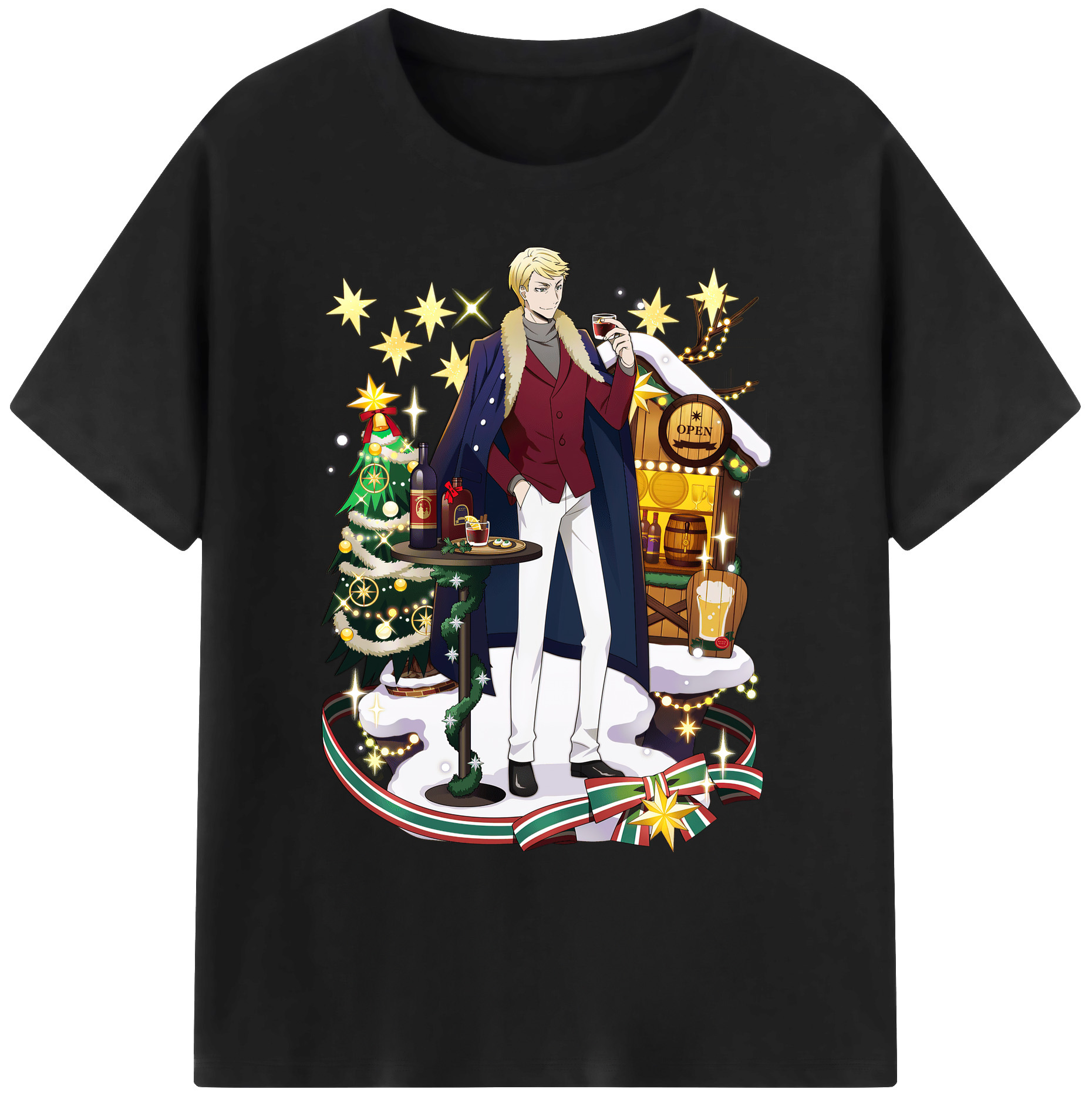 （画像用） 文豪ストレイドッグス Bungo Stray Dogs 綿100％ メンズ半袖Tシャツ｜肌触りやわらか＆通気性