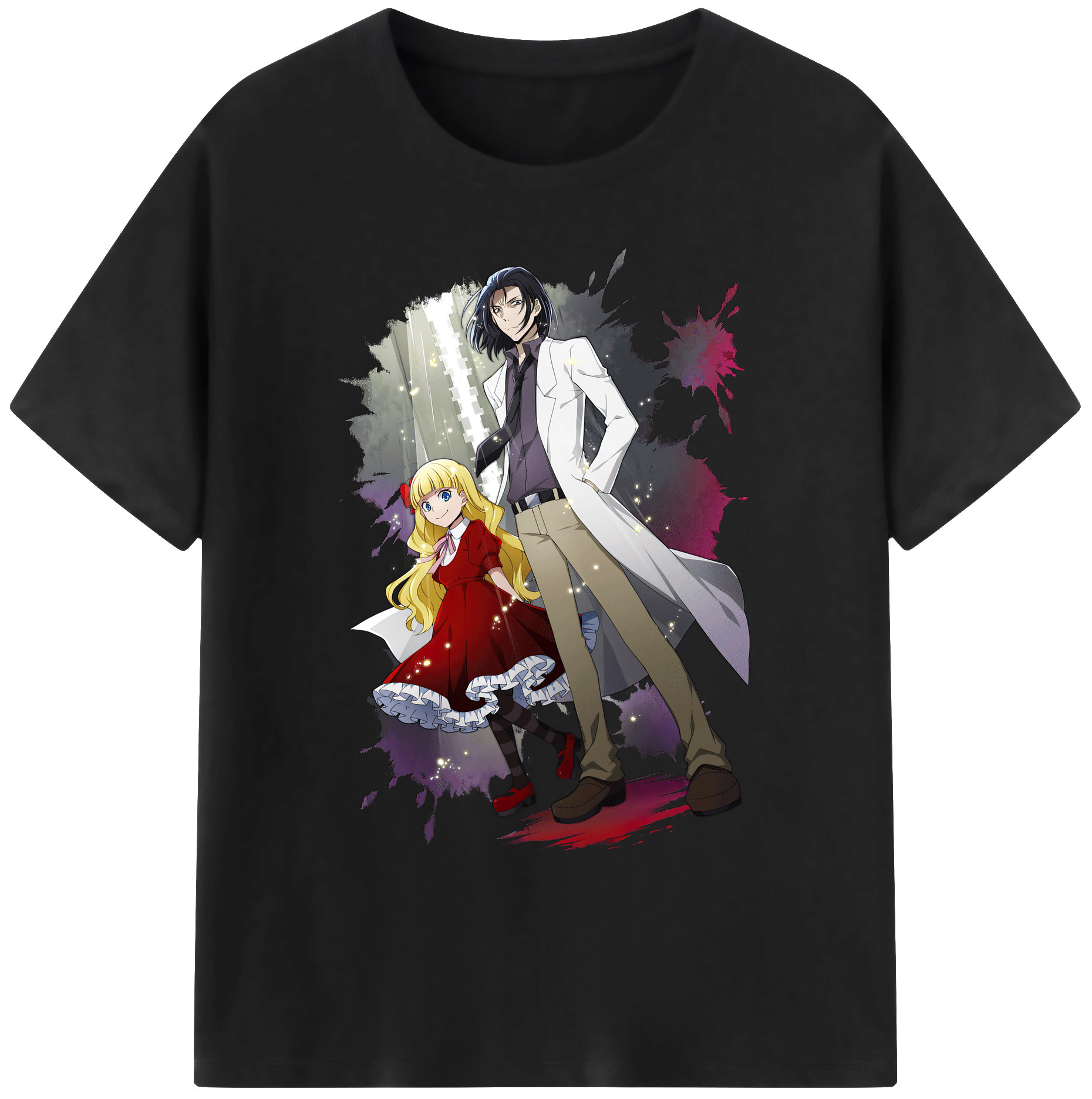 （画像用） 文豪ストレイドッグス Bungo Stray Dogs 綿100％ メンズ半袖Tシャツ｜肌触りやわらか＆通気性