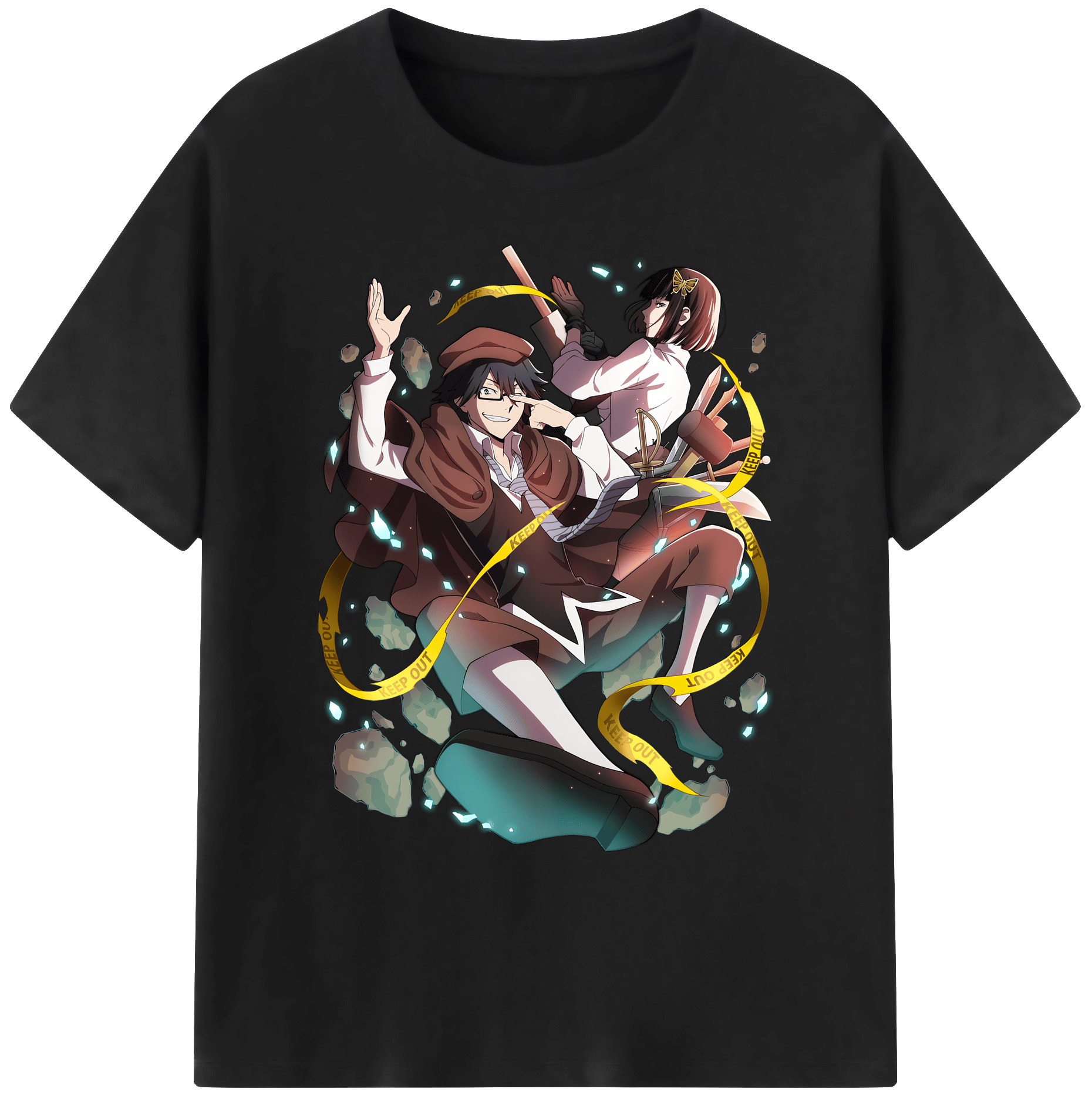（画像用） 文豪ストレイドッグス Bungo Stray Dogs 綿100％ メンズ半袖Tシャツ｜肌触りやわらか＆通気性