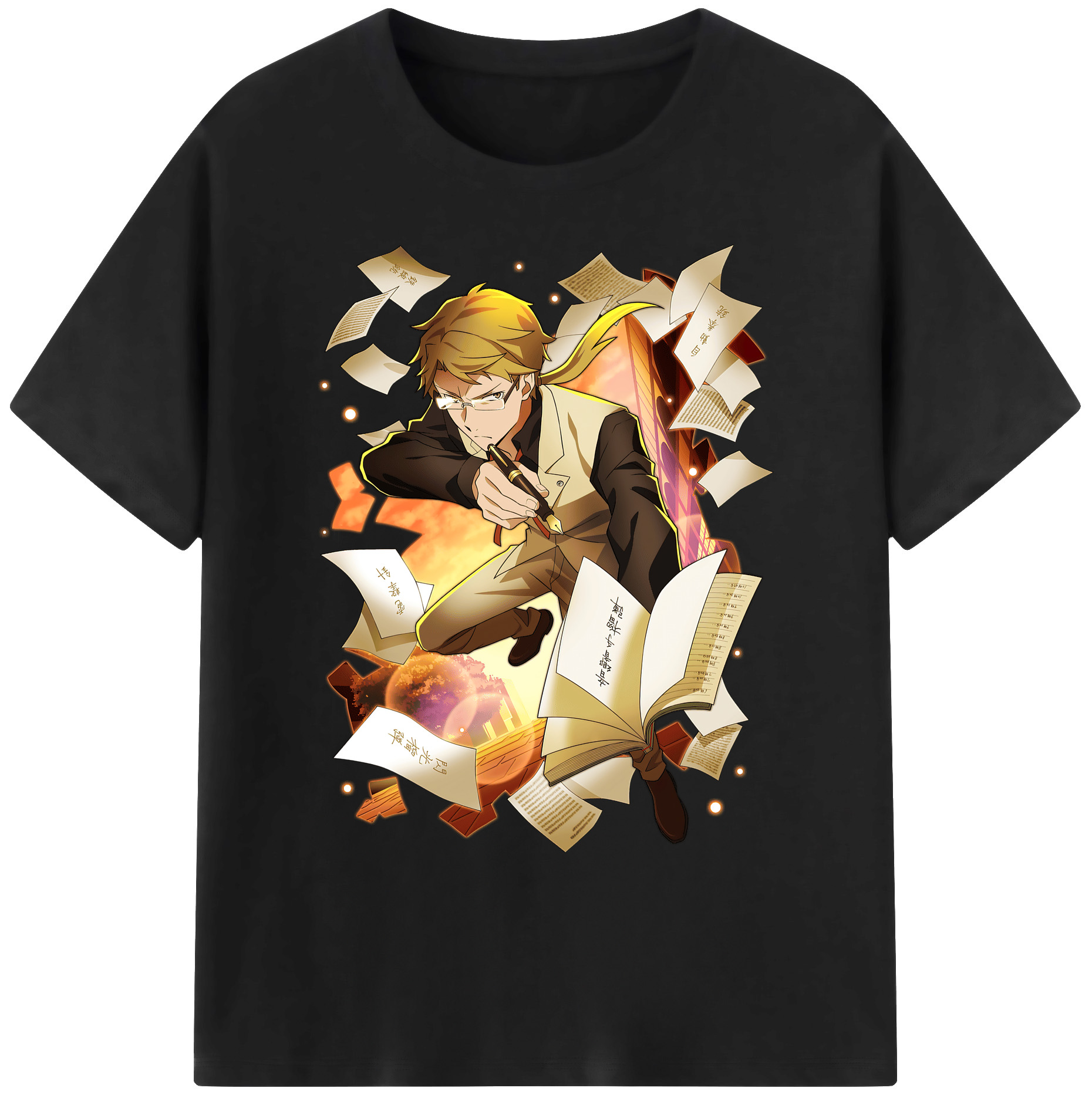 （画像用） 文豪ストレイドッグス Bungo Stray Dogs 綿100％ メンズ半袖Tシャツ｜肌触りやわらか＆通気性