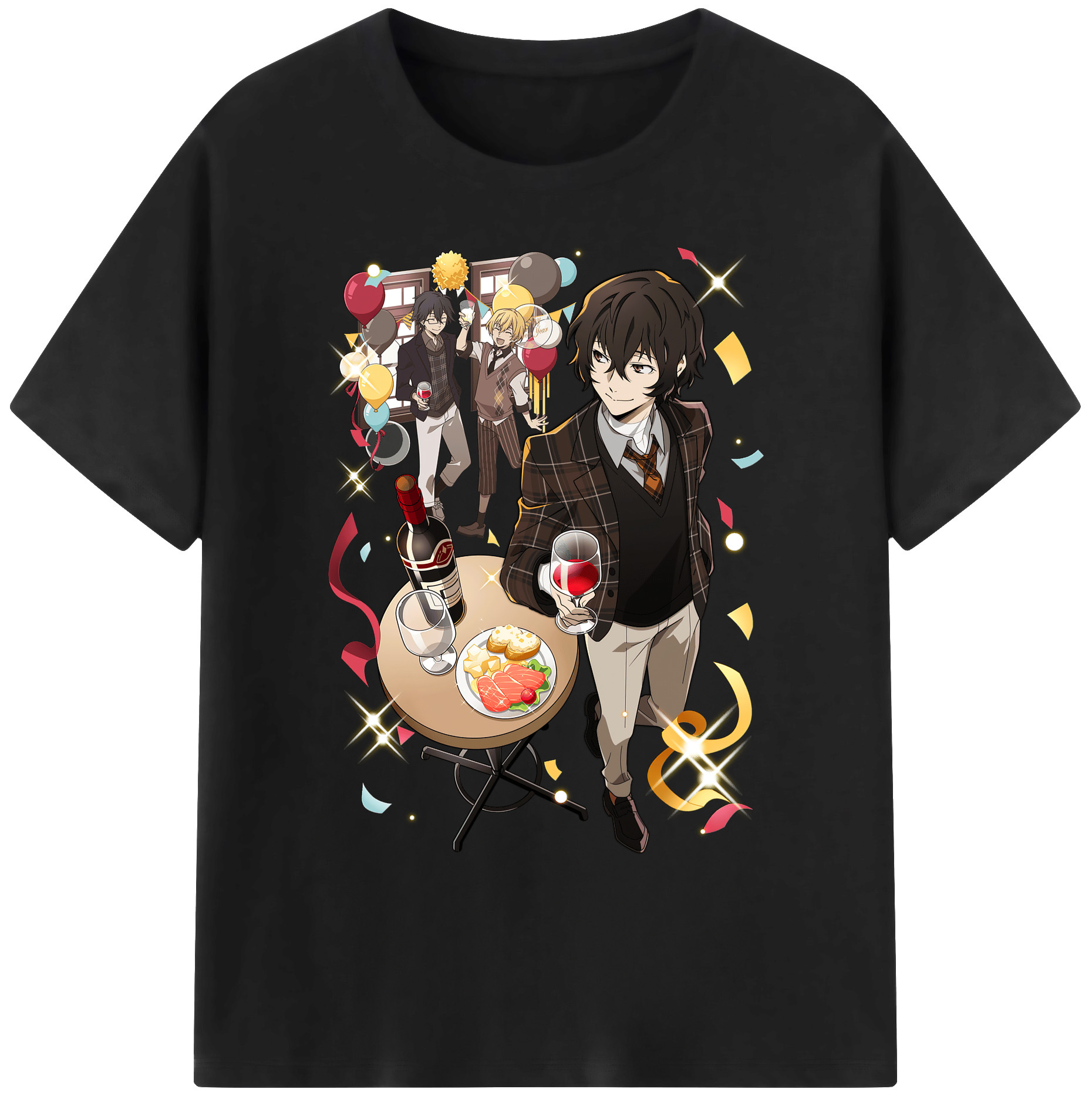 （画像用） 文豪ストレイドッグス Bungo Stray Dogs 綿100％ メンズ半袖Tシャツ｜肌触りやわらか＆通気性