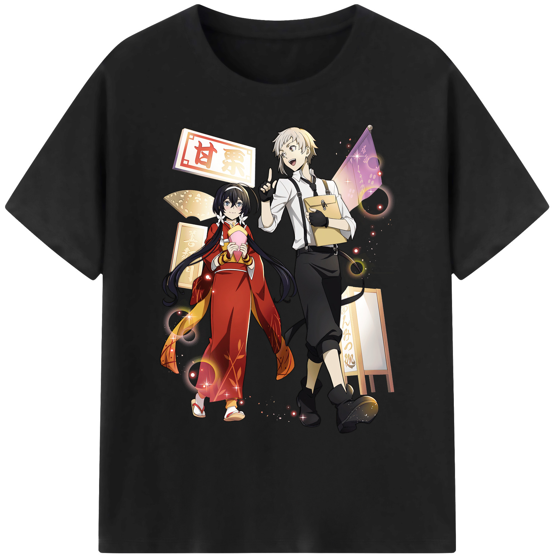 （画像用） 文豪ストレイドッグス Bungo Stray Dogs 綿100％ メンズ半袖Tシャツ｜肌触りやわらか＆通気性