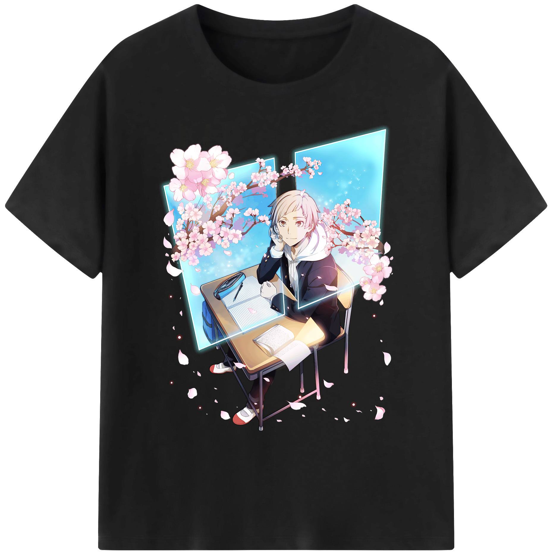 （画像用） 文豪ストレイドッグス Bungo Stray Dogs 綿100％ メンズ半袖Tシャツ｜肌触りやわらか＆通気性
