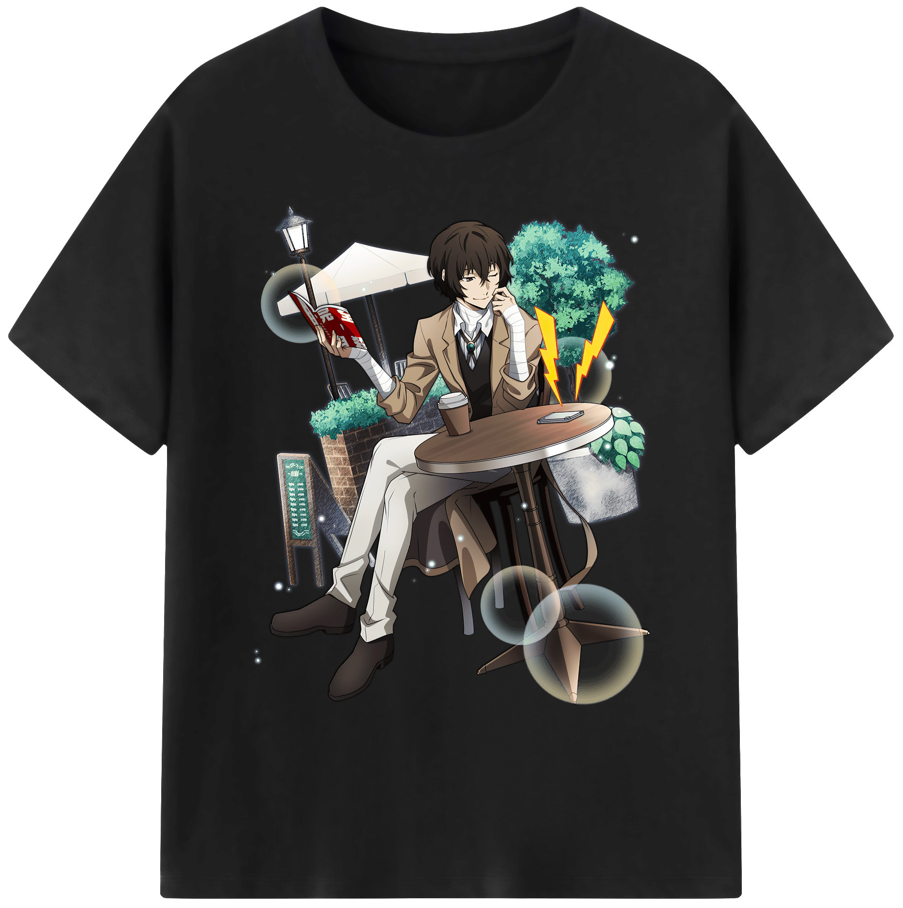 （画像用） 文豪ストレイドッグス Bungo Stray Dogs 綿100％ メンズ半袖Tシャツ｜肌触りやわらか＆通気性