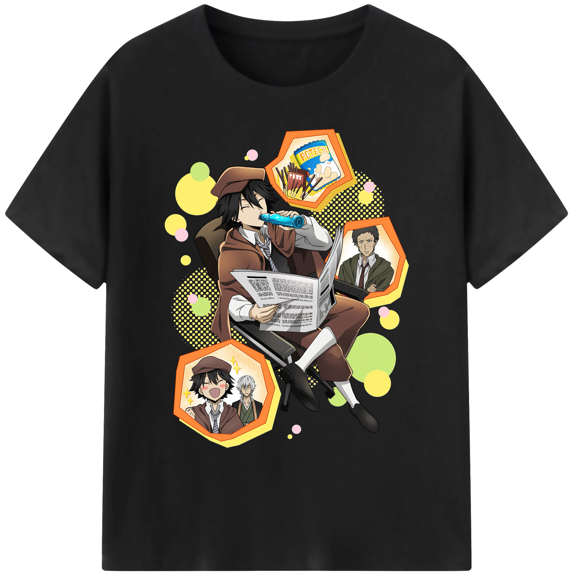 （画像用） 文豪ストレイドッグス Bungo Stray Dogs 綿100％ メンズ半袖Tシャツ｜肌触りやわらか＆通気性