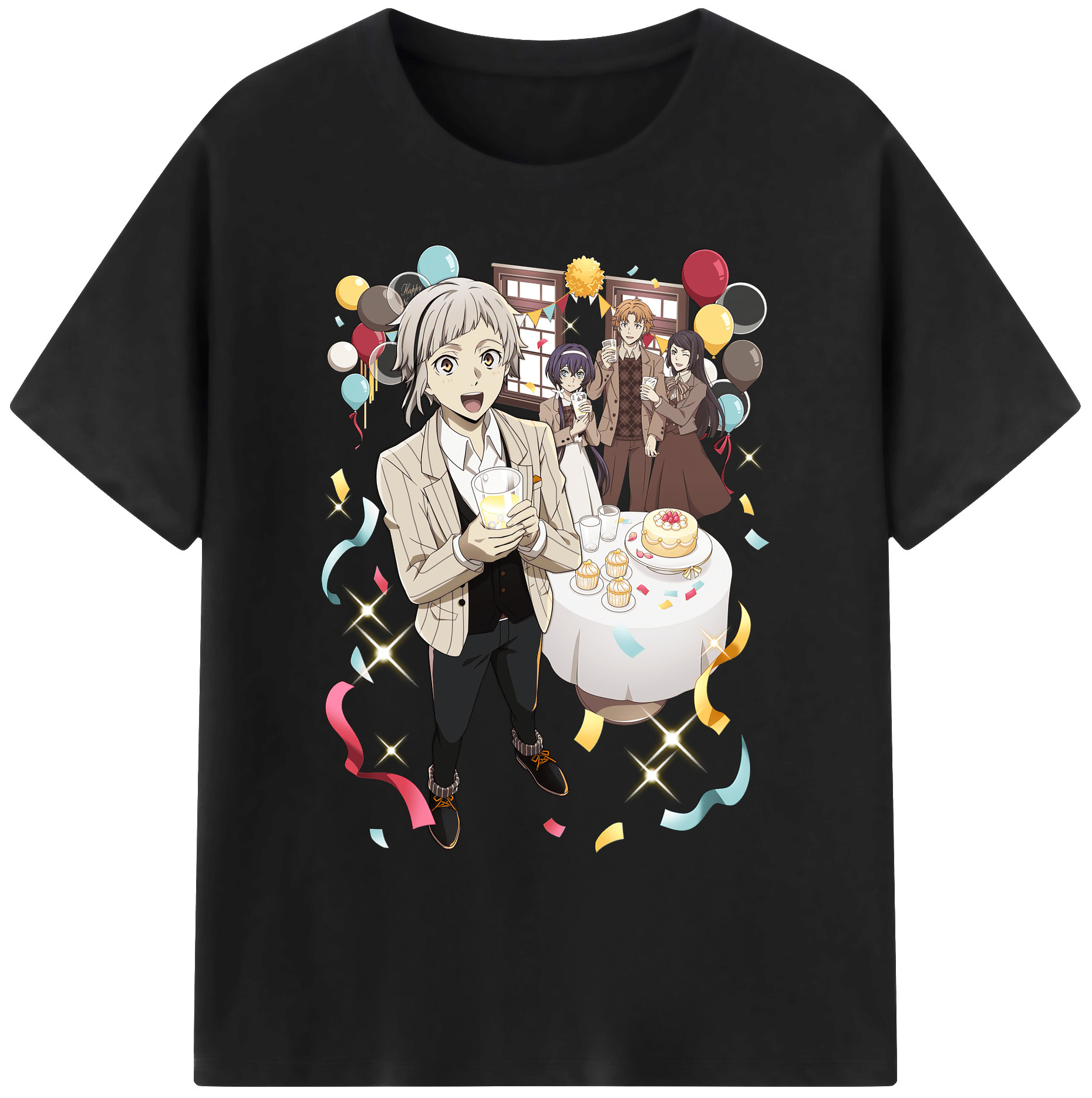 （画像用） 文豪ストレイドッグス Bungo Stray Dogs 綿100％ メンズ半袖Tシャツ｜肌触りやわらか＆通気性