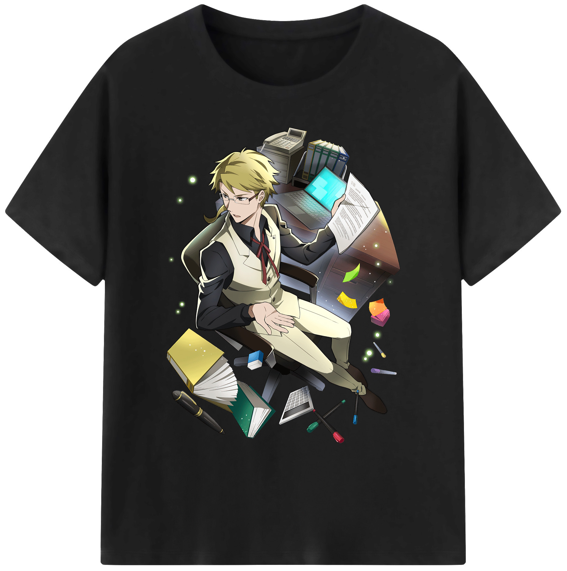 （画像用） 文豪ストレイドッグス Bungo Stray Dogs 綿100％ メンズ半袖Tシャツ｜肌触りやわらか＆通気性
