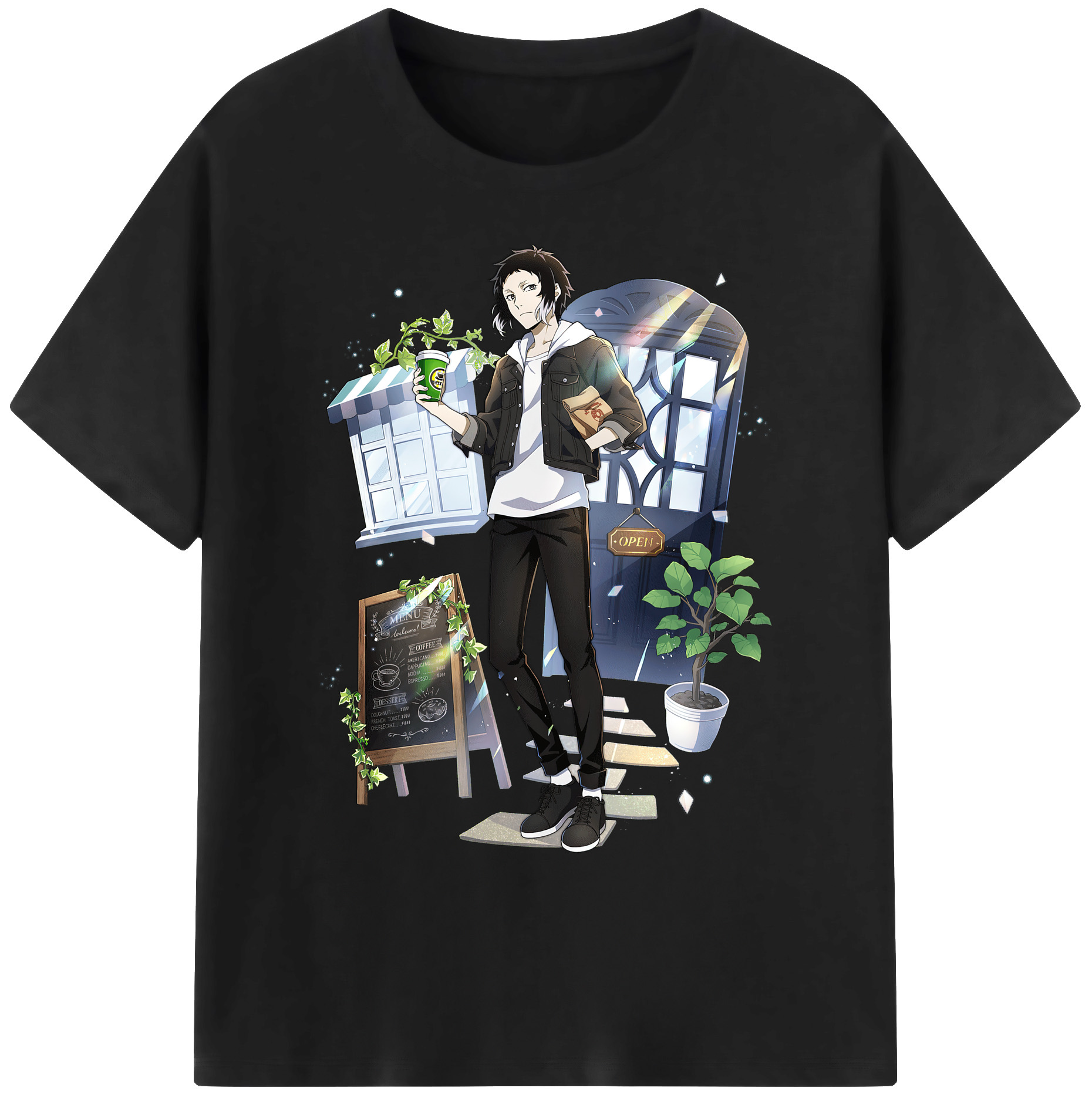（画像用） 文豪ストレイドッグス Bungo Stray Dogs 綿100％ メンズ半袖Tシャツ｜肌触りやわらか＆通気性