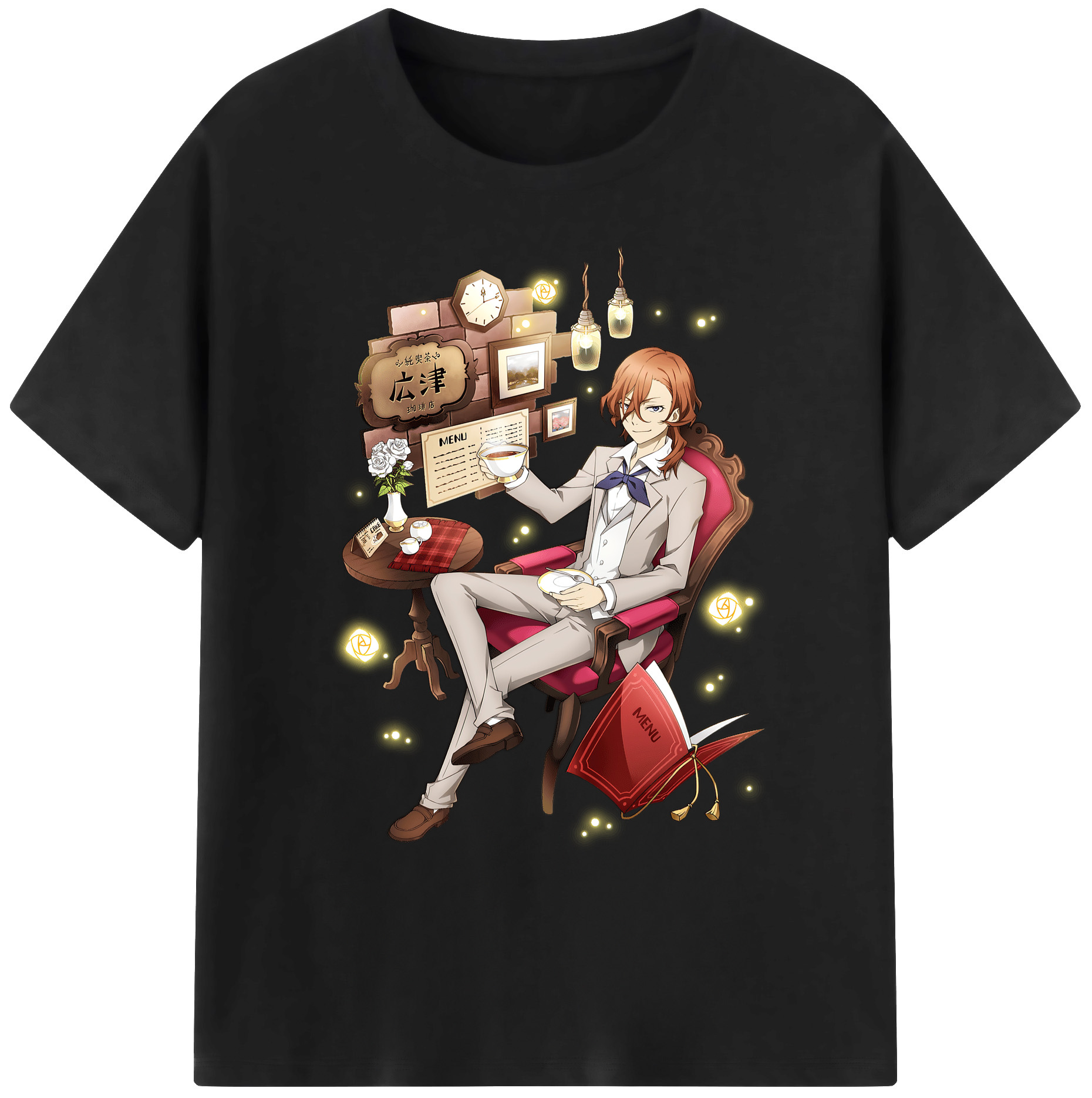 （画像用） 文豪ストレイドッグス Bungo Stray Dogs 綿100％ メンズ半袖Tシャツ｜肌触りやわらか＆通気性