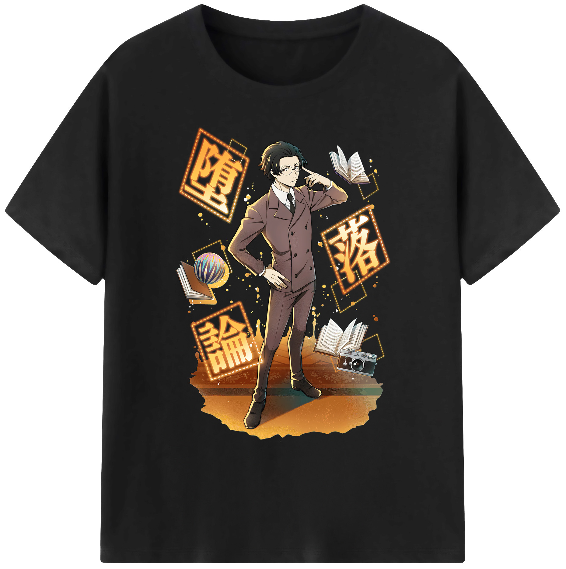 （画像用） 文豪ストレイドッグス Bungo Stray Dogs 綿100％ メンズ半袖Tシャツ｜肌触りやわらか＆通気性