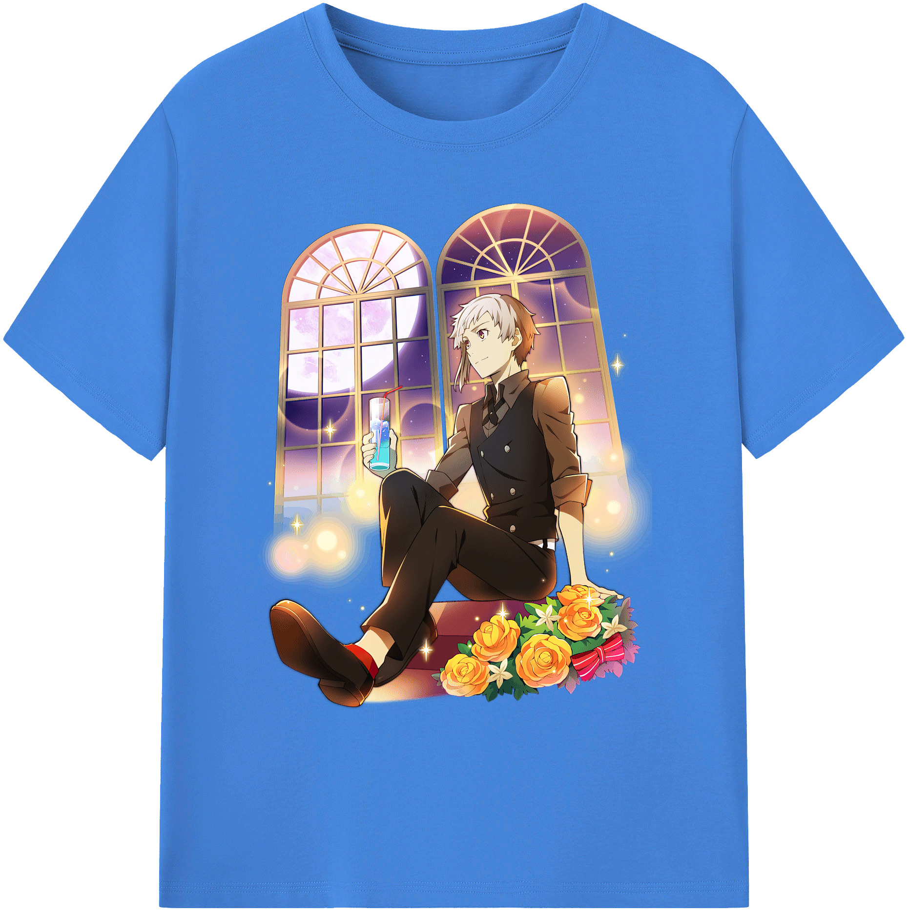 （画像用） 文豪ストレイドッグス Bungo Stray Dogs 綿100％ メンズ半袖Tシャツ｜肌触りやわらか＆通気性