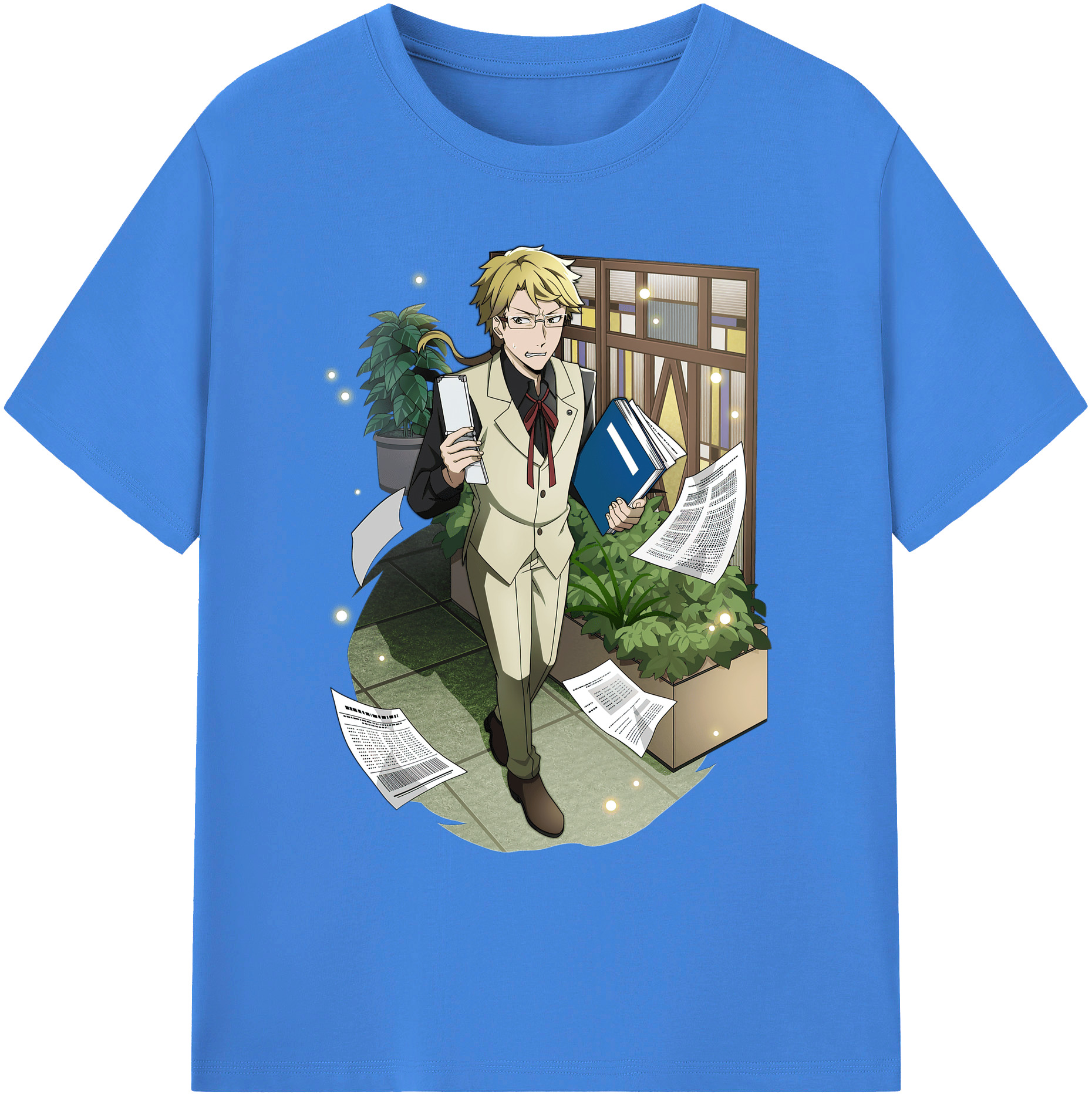 （画像用） 文豪ストレイドッグス Bungo Stray Dogs 綿100％ メンズ半袖Tシャツ｜肌触りやわらか＆通気性