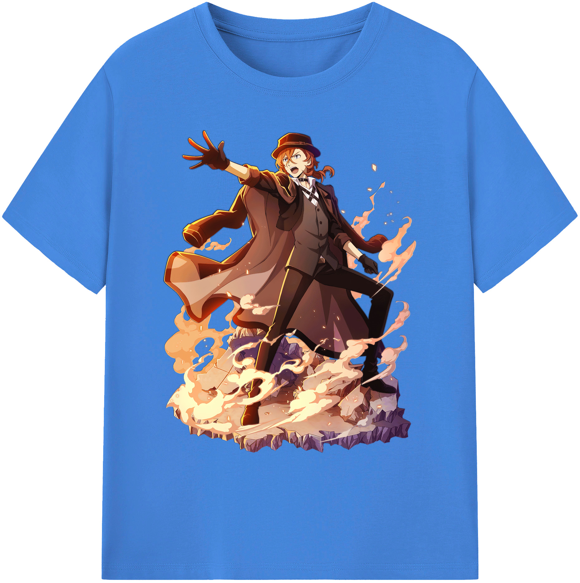 （画像用） 文豪ストレイドッグス Bungo Stray Dogs 綿100％ メンズ半袖Tシャツ｜肌触りやわらか＆通気性
