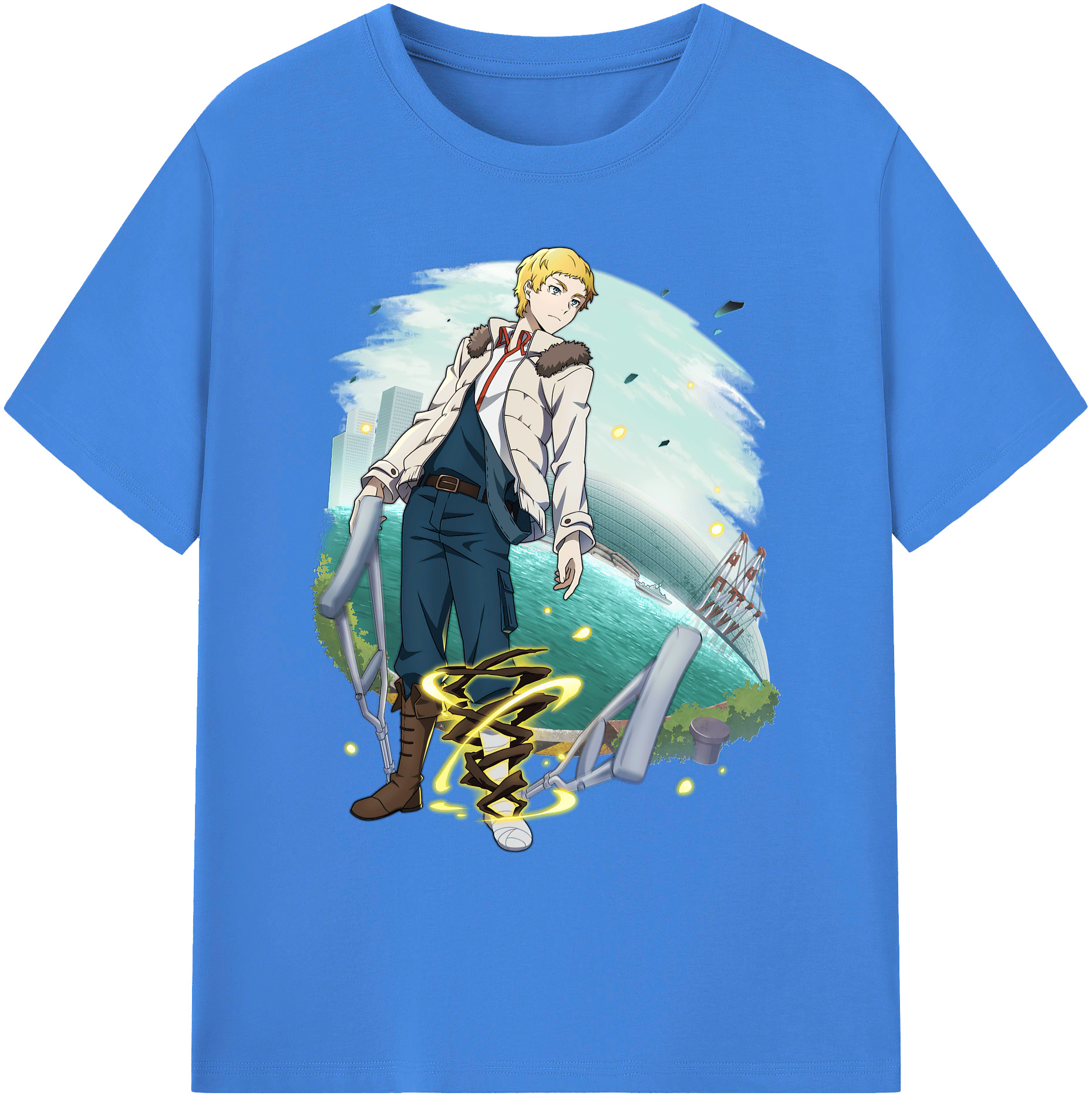 （画像用） 文豪ストレイドッグス Bungo Stray Dogs 綿100％ メンズ半袖Tシャツ｜肌触りやわらか＆通気性