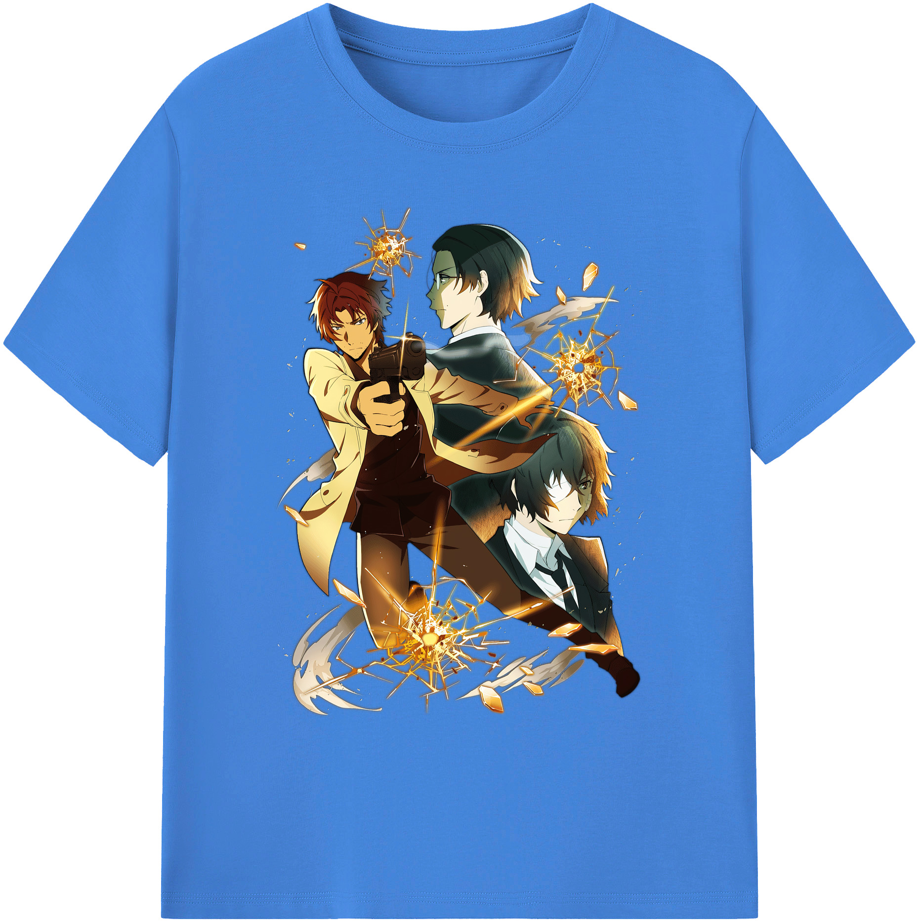 （画像用） 文豪ストレイドッグス Bungo Stray Dogs 綿100％ メンズ半袖Tシャツ｜肌触りやわらか＆通気性