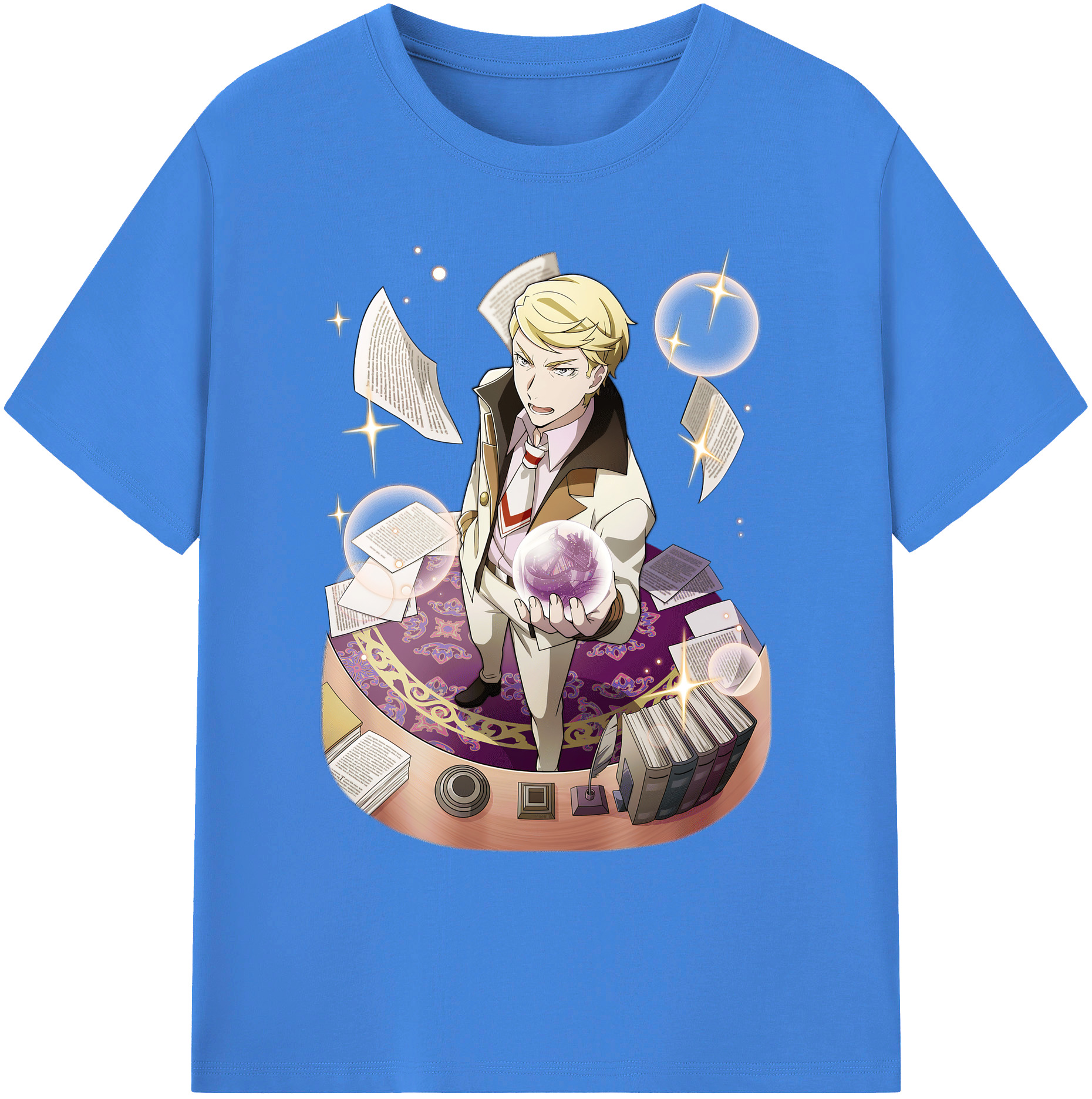 （画像用） 文豪ストレイドッグス Bungo Stray Dogs 綿100％ メンズ半袖Tシャツ｜肌触りやわらか＆通気性