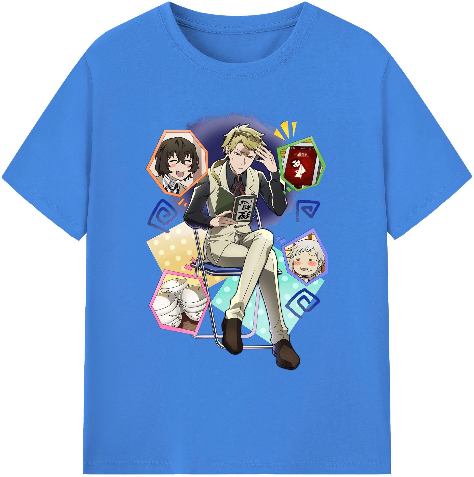 （画像用） 文豪ストレイドッグス Bungo Stray Dogs 綿100％ メンズ半袖Tシャツ｜肌触りやわらか＆通気性