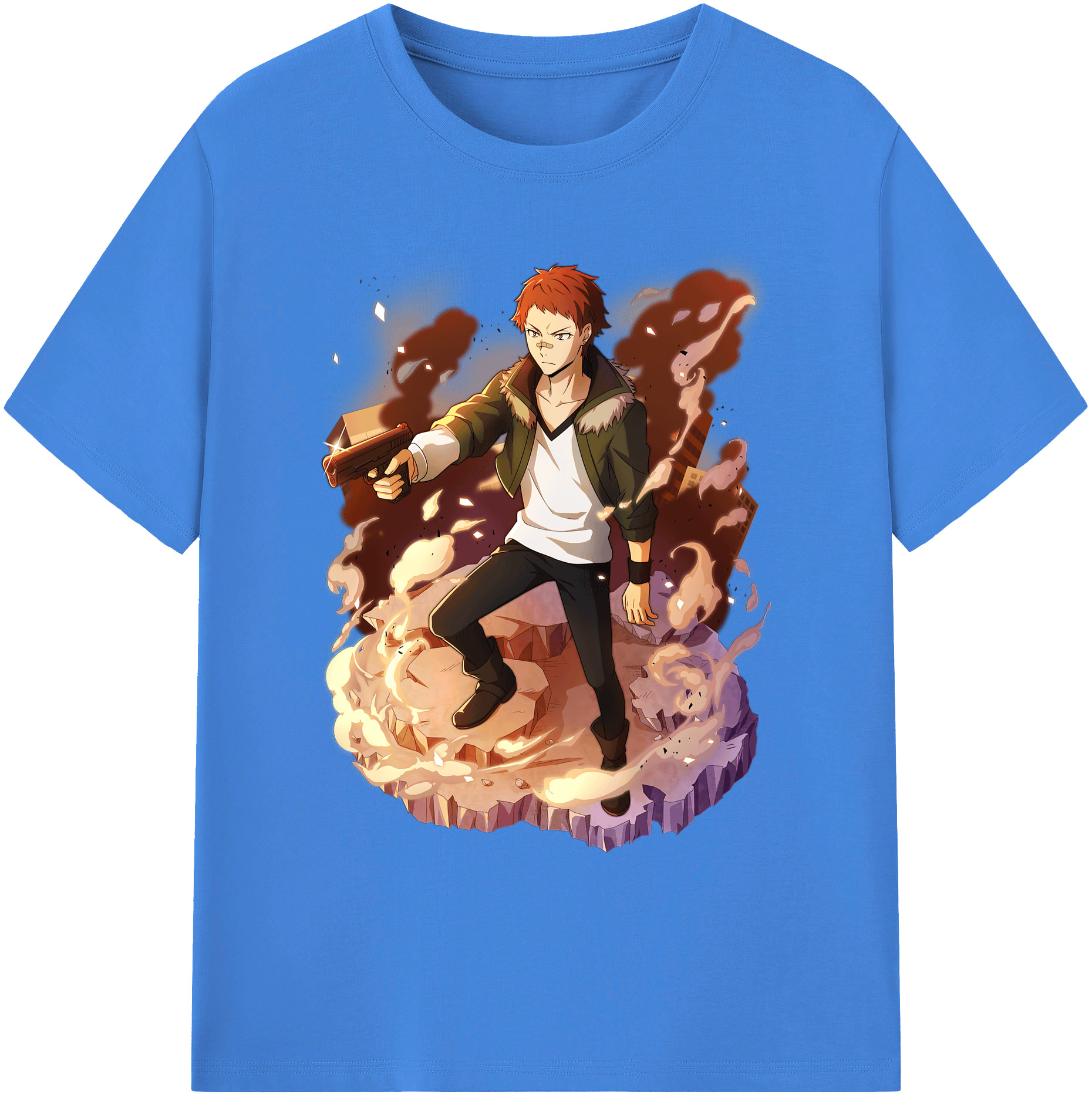 （画像用） 文豪ストレイドッグス Bungo Stray Dogs 綿100％ メンズ半袖Tシャツ｜肌触りやわらか＆通気性