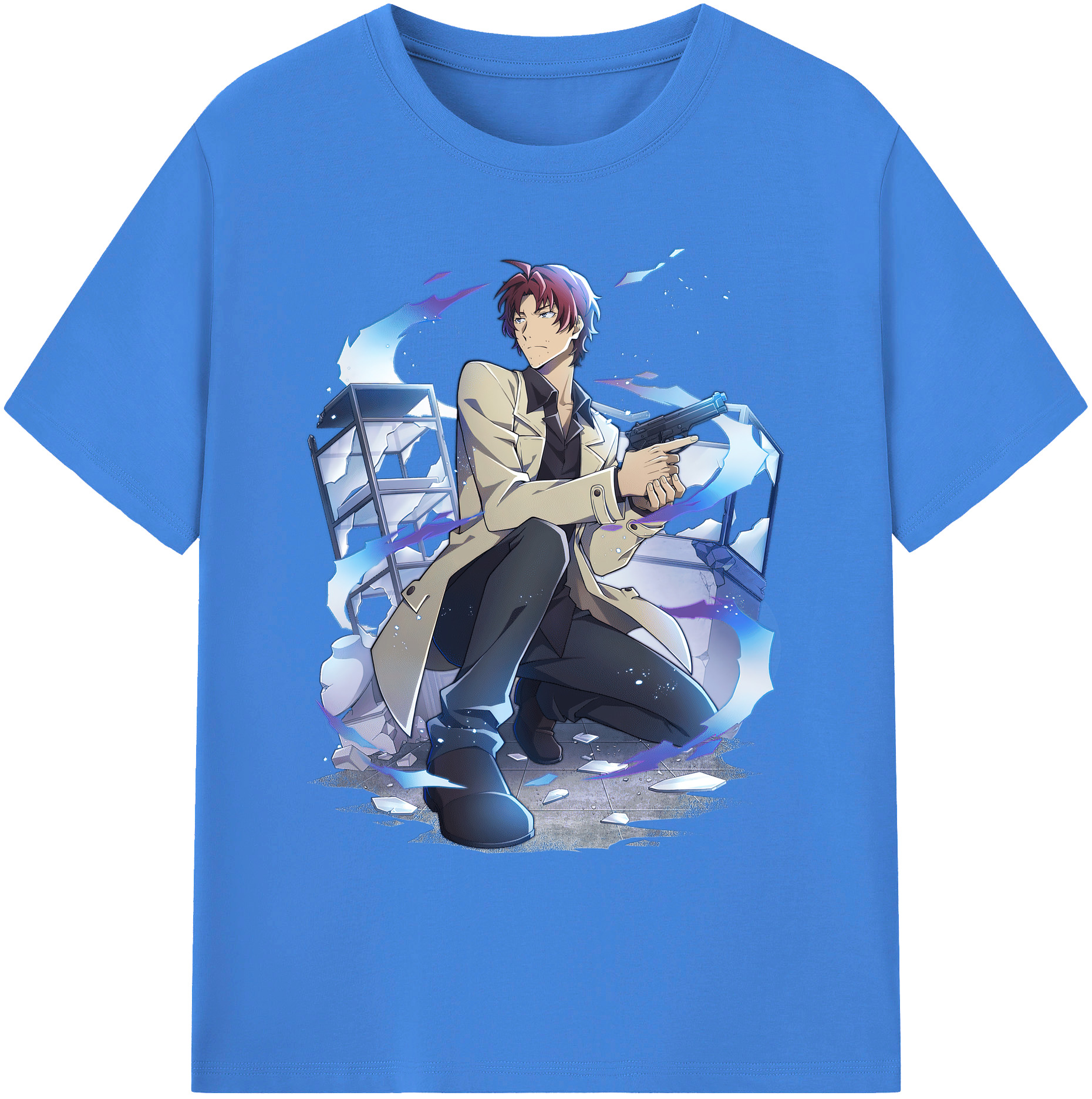 （画像用） 文豪ストレイドッグス Bungo Stray Dogs 綿100％ メンズ半袖Tシャツ｜肌触りやわらか＆通気性