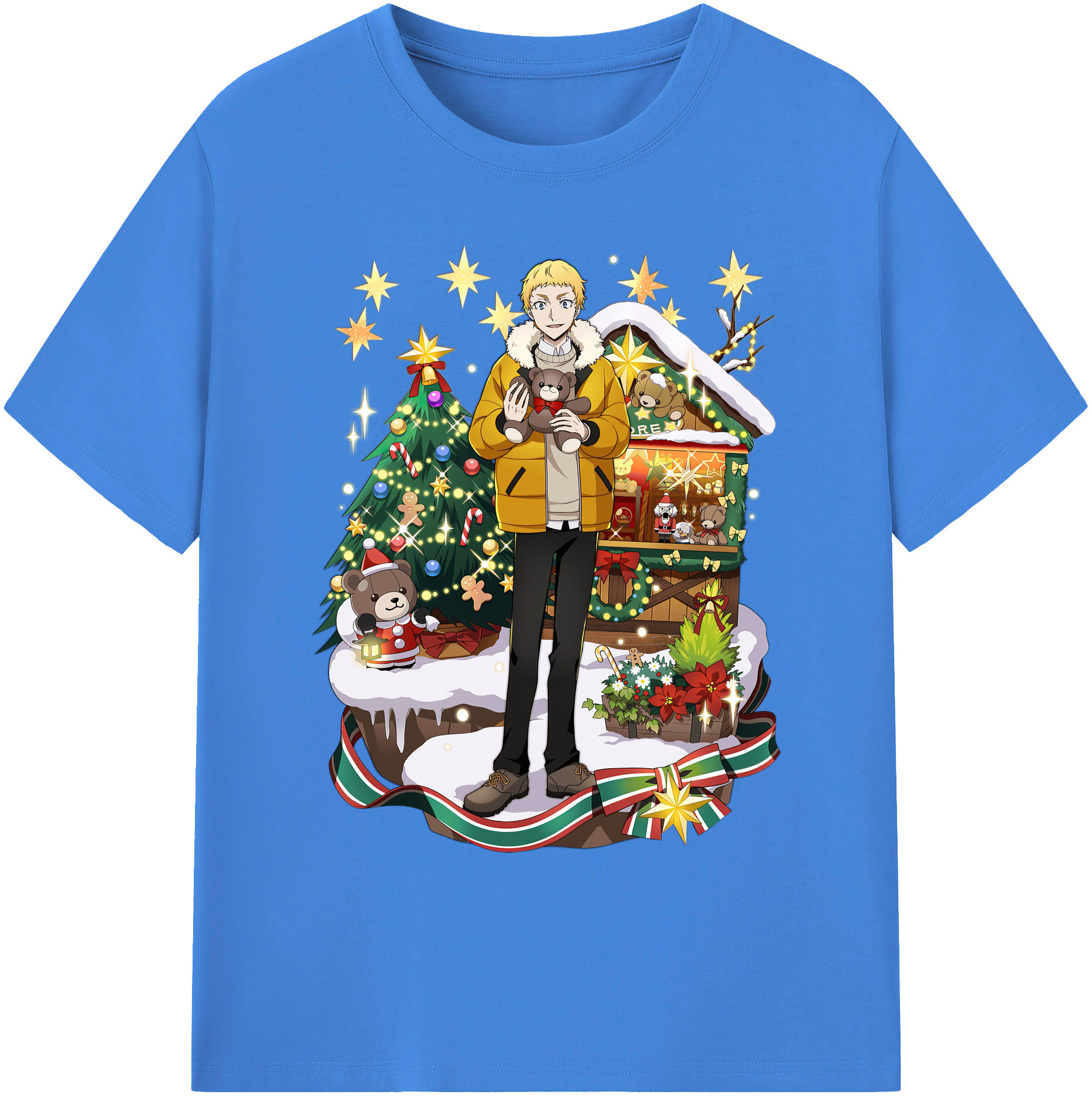（画像用） 文豪ストレイドッグス Bungo Stray Dogs 綿100％ メンズ半袖Tシャツ｜肌触りやわらか＆通気性